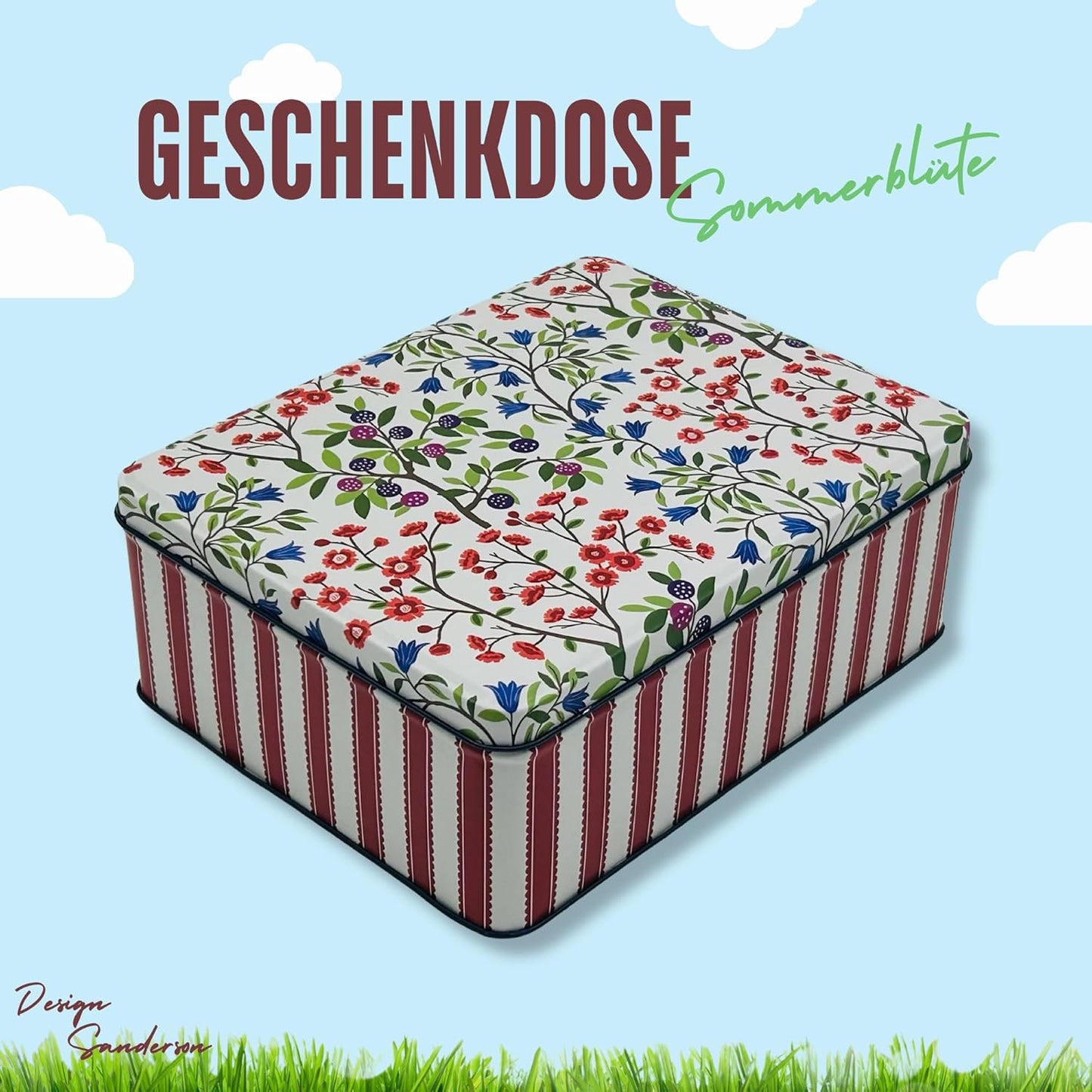Keksdose Sanderson-Design, Sommerblüte