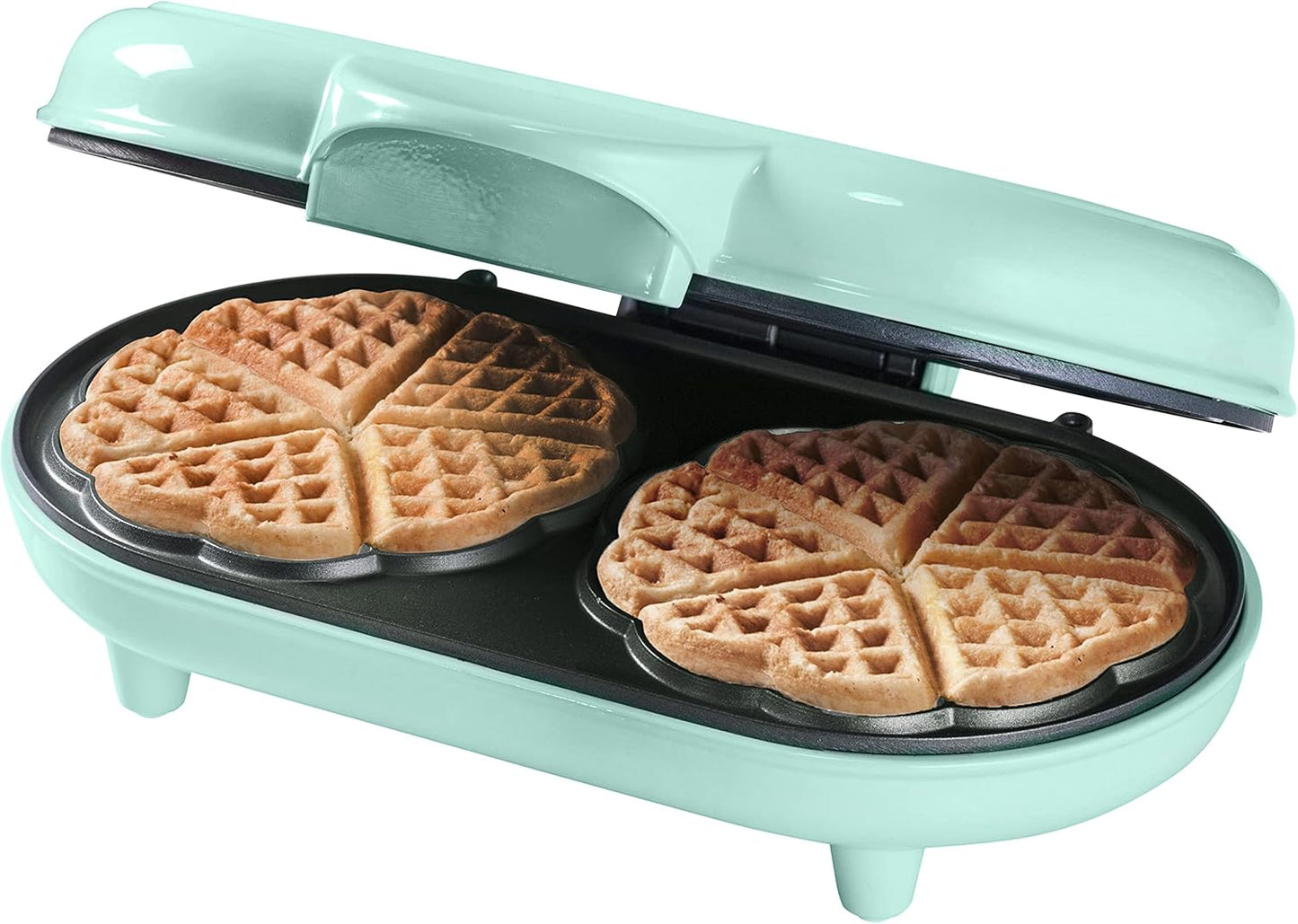 Doppel-Waffeleisen für Herzwaffeln, Grün