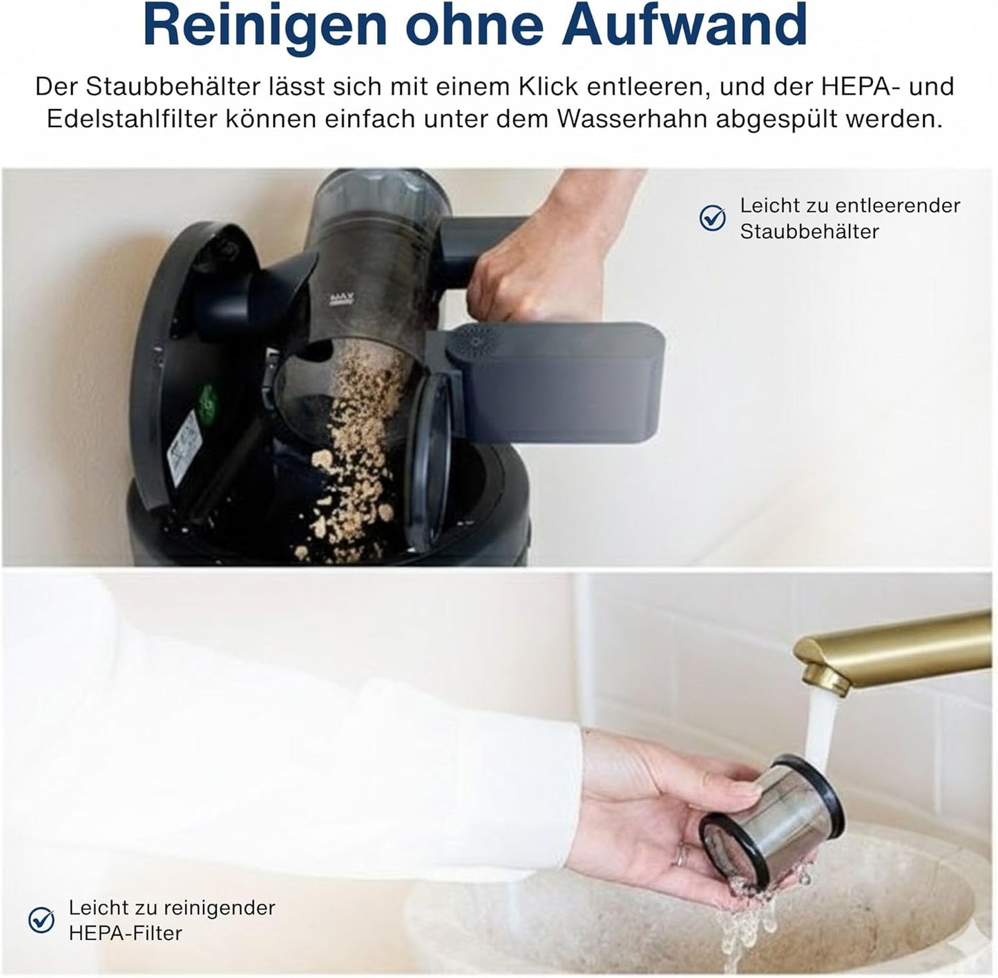 Kabelloser Akku-Stielstaubsauger 200W 22 kPa