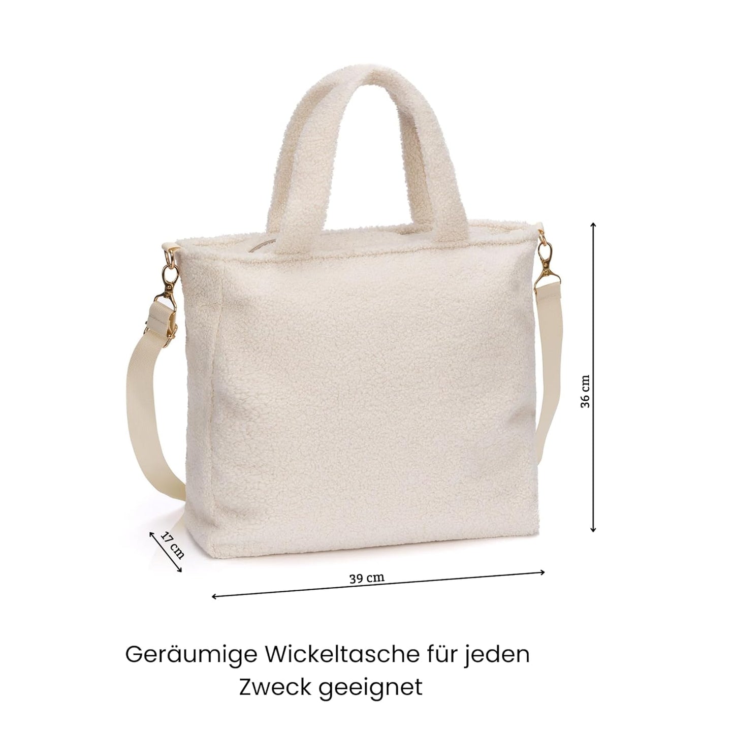 Wickeltasche Teddy Big Exklusiv mit Zubehör, Beige