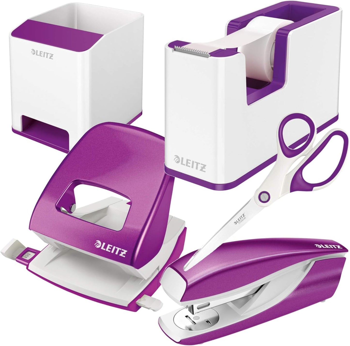 5-teiliges Wow Schreibtisch-Accessoires Komplett-Set, Komplett - Set Violett