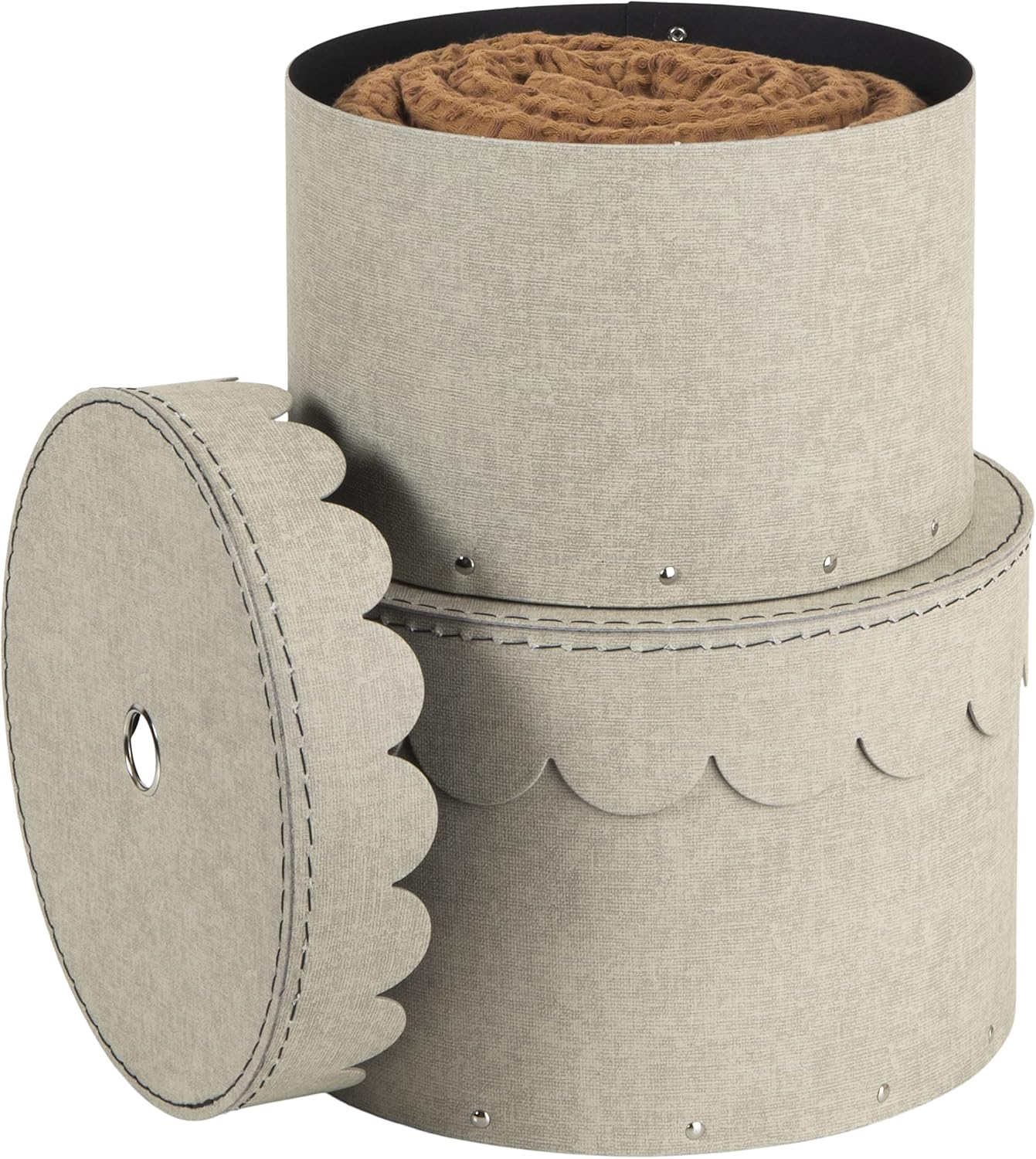 Runde Aufbewahrungsboxen-Set, Beige