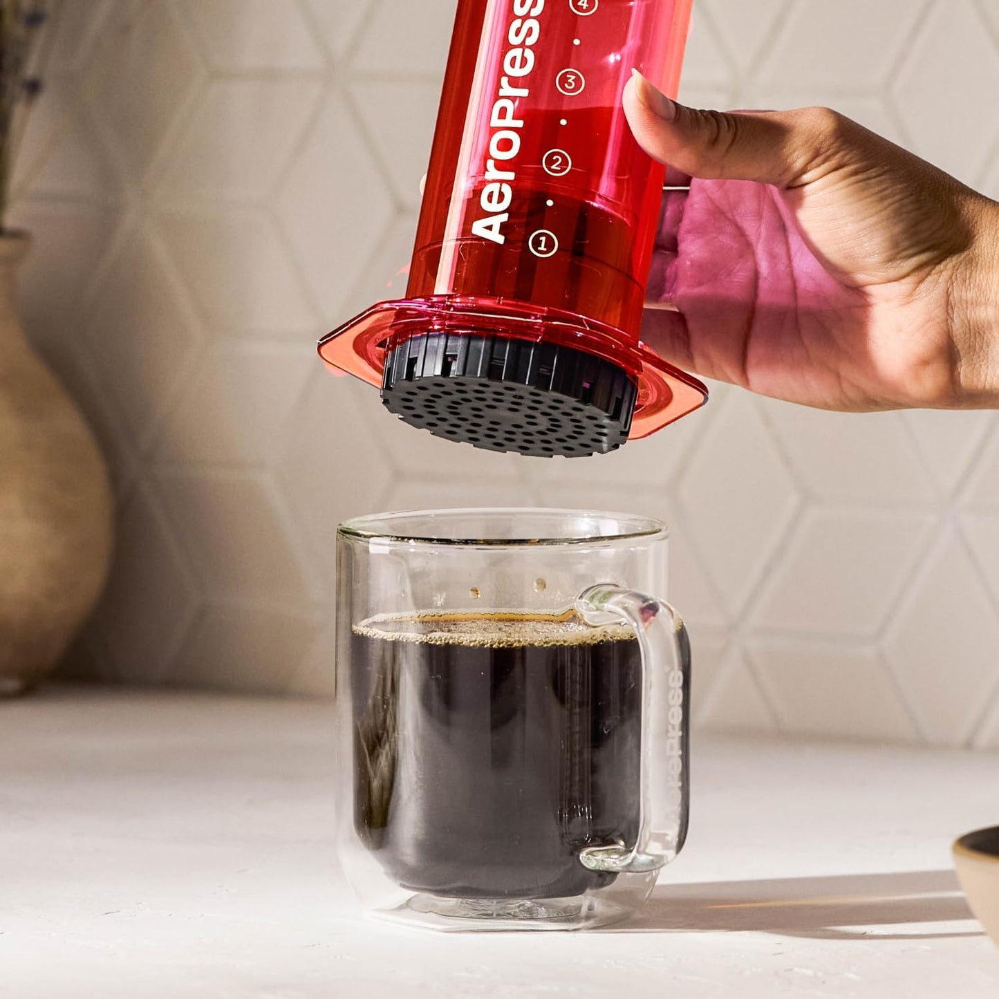 Coffee Maker, Clear Red, Rot Standard