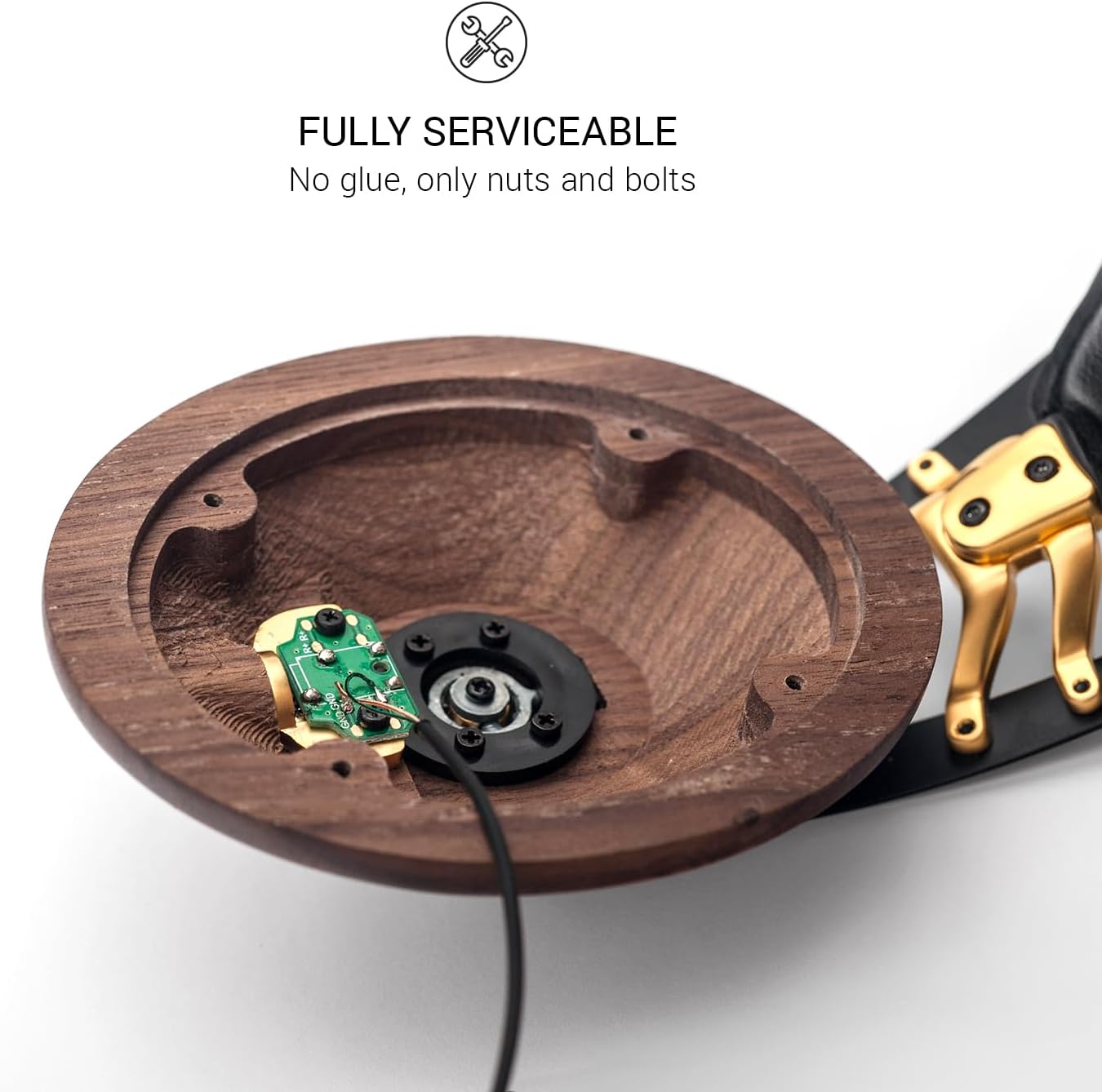 Over-Ear-Kopfhörer, Braun, Gold