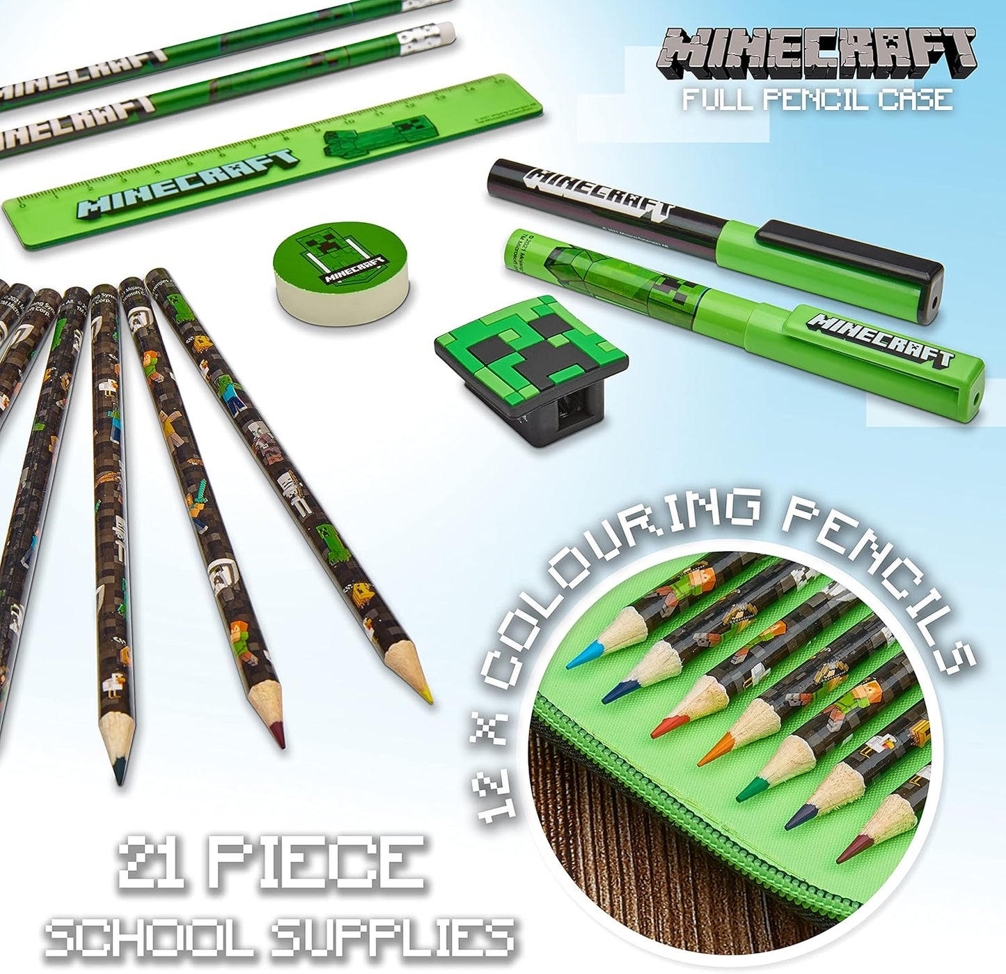Federmäppchen Creeper für Kinder und Teenager, Schwarz