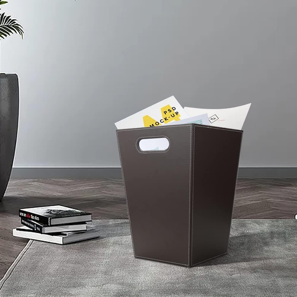 Leder-Papierkorb, Platz-Braun