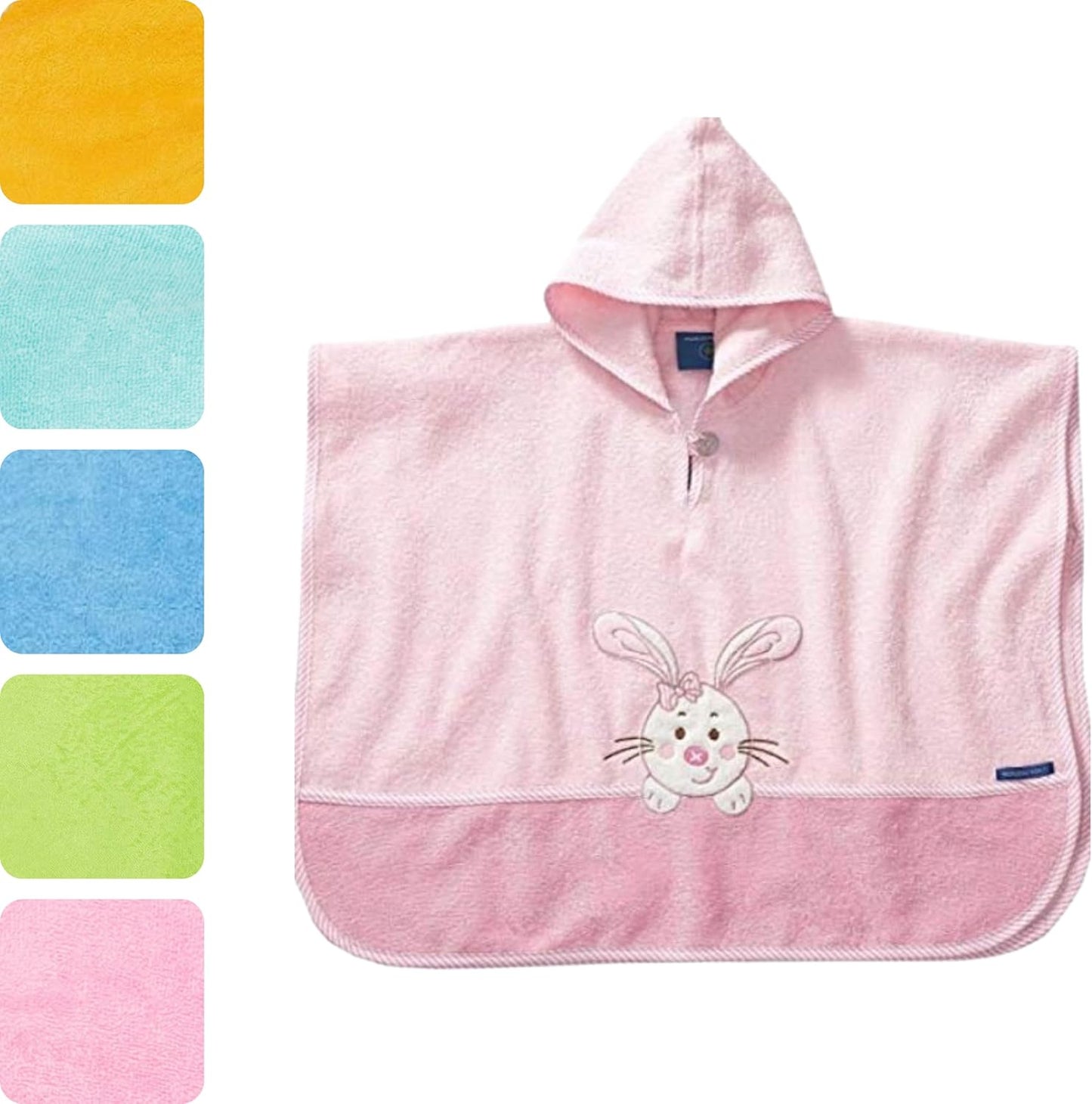 Badeponcho mit Kapuze für Kinder, 1-3 Jahre Rosa