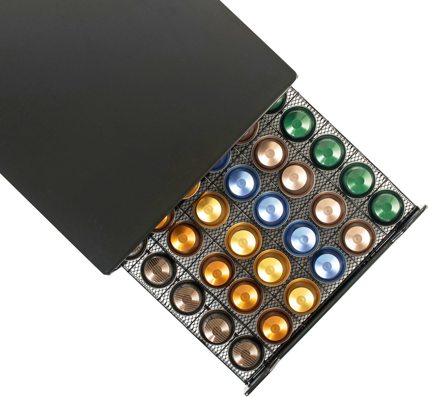 Kaffeekapsel-Schubladenbox für Nespresso, 60 Stück, Rot/Ausflug, Einfarbig (Getaway Solids)