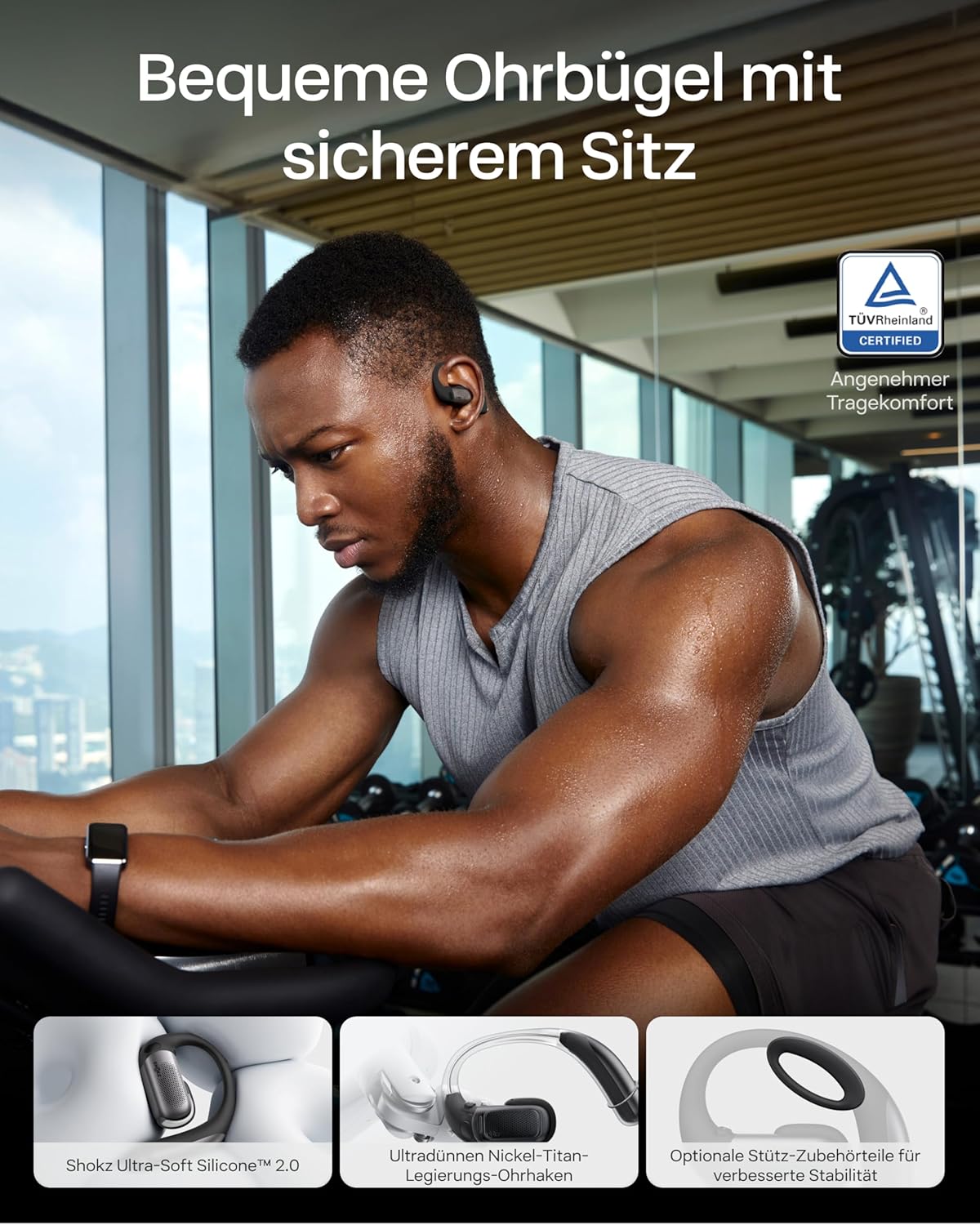 OpenFit Pro Open-Ear-Kopfhörer mit Geräuschreduzierung, Schwarz