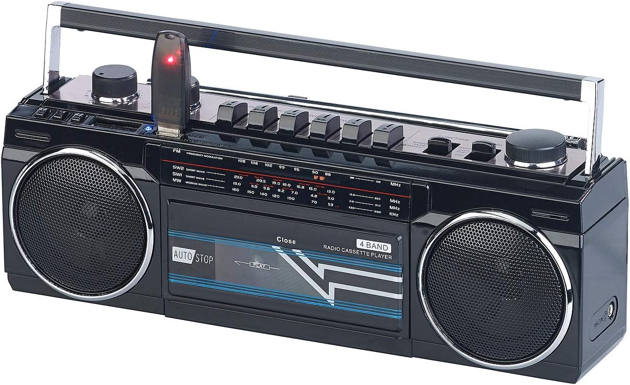 Retro-Boombox mit Kassetten-Player & Bluetooth