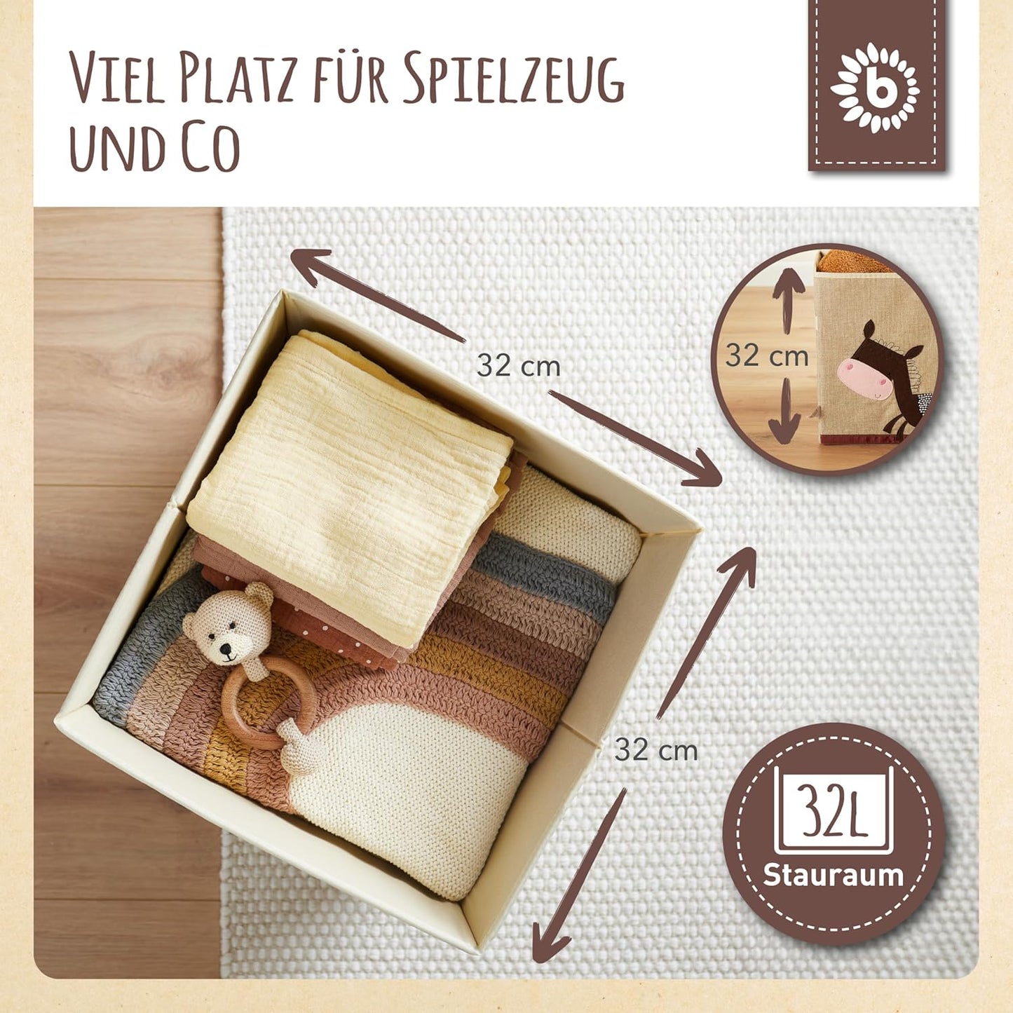 Faltbare Spielzeugkiste, Esel