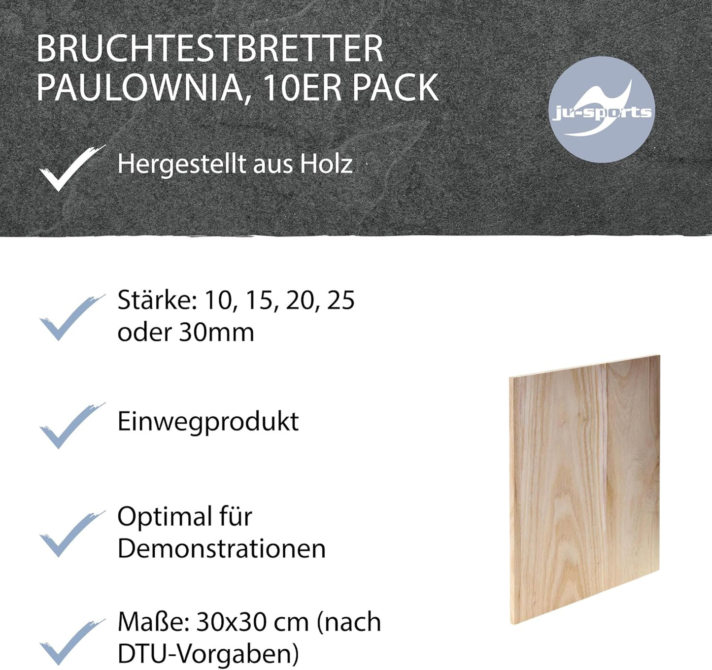 Bruchtestbretter Holz-Set, 6 mm dick
