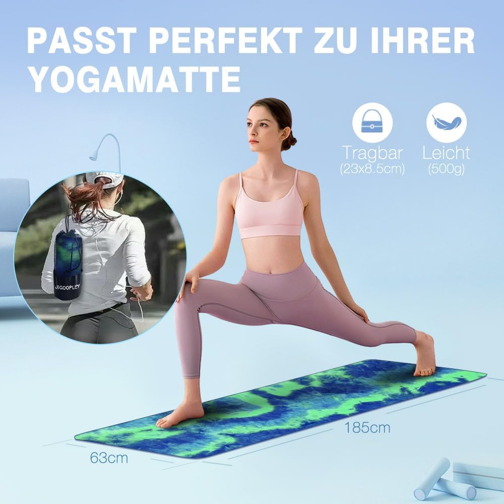 Rutschfestes Yoga-Handtuch, Blaugrün