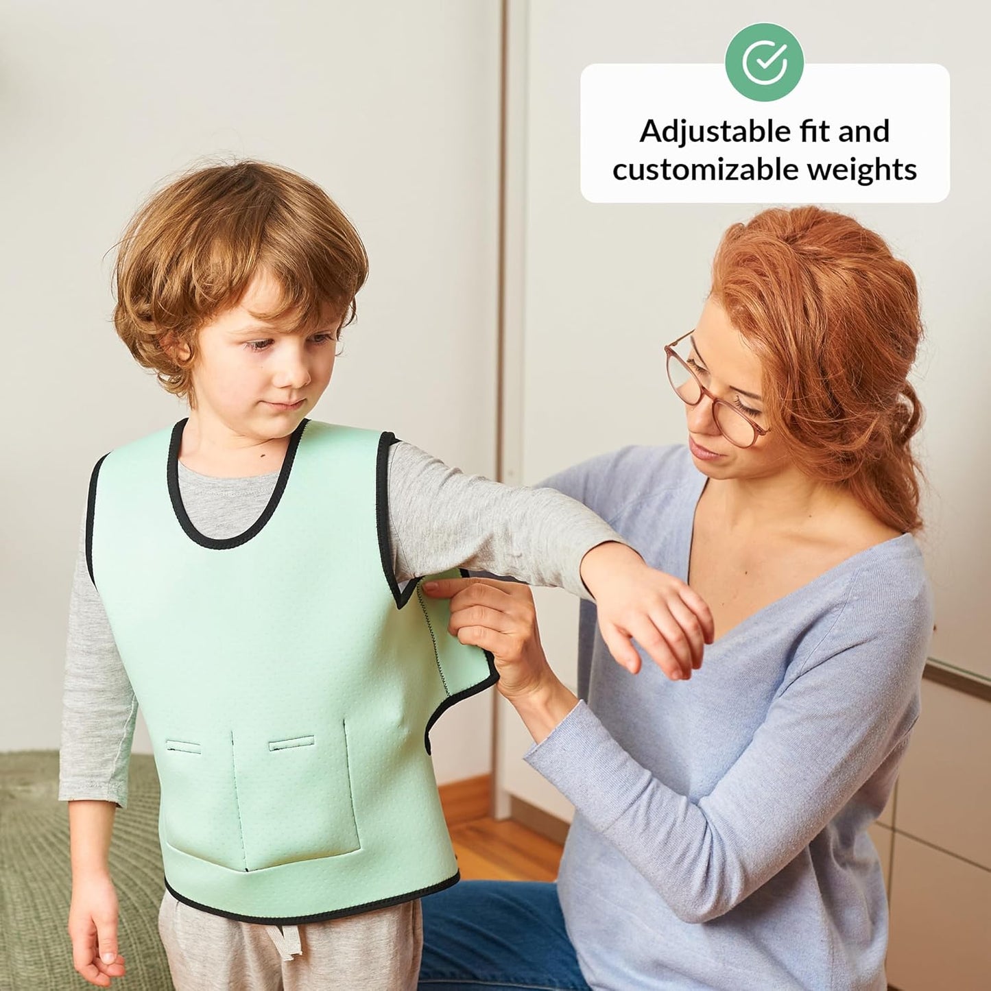 Gewichtsweste für Kinder bei ADHS & Autismus, S Grün