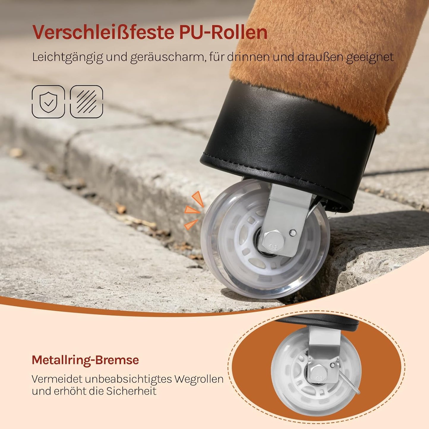 Reitpferd auf Rollen mit Soundfunktion, 95x94x35 cm