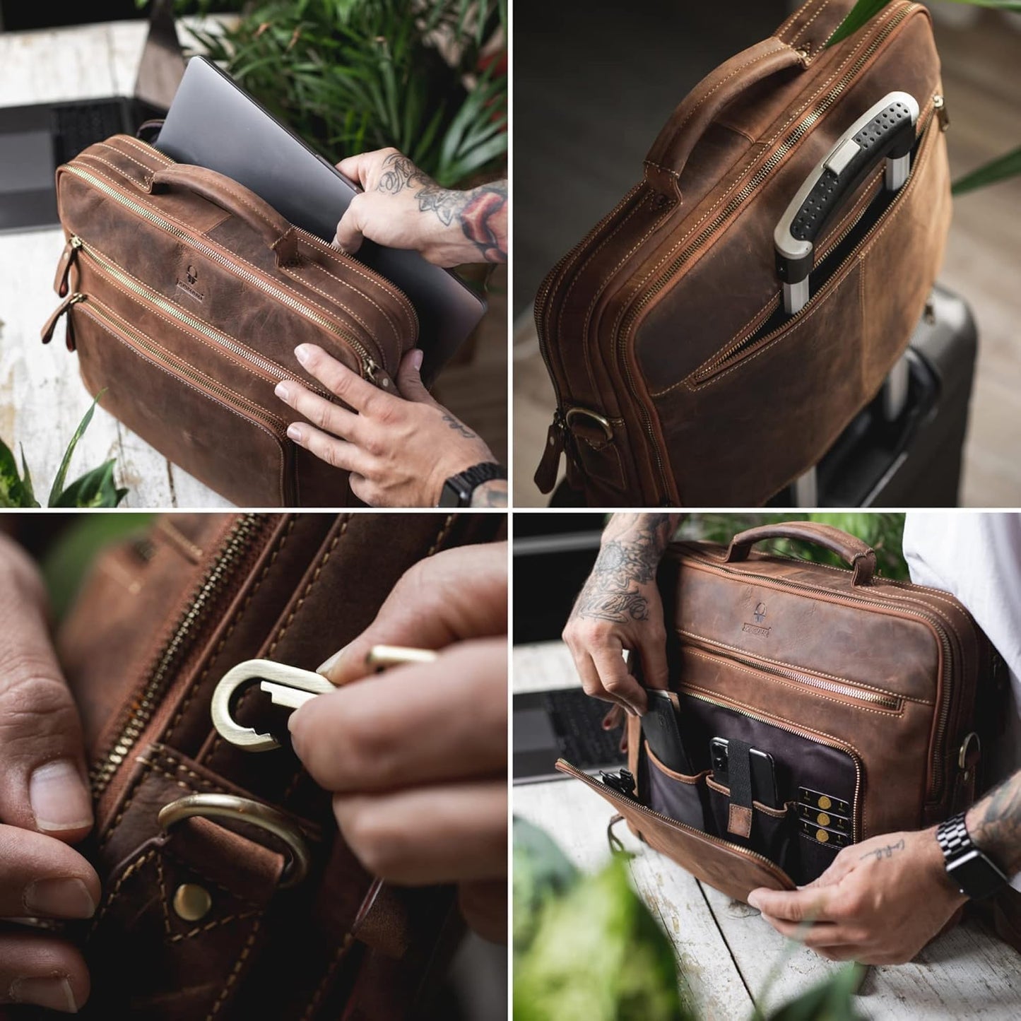 Laptoptasche San Francisco für Notebook, L Vintage Braun