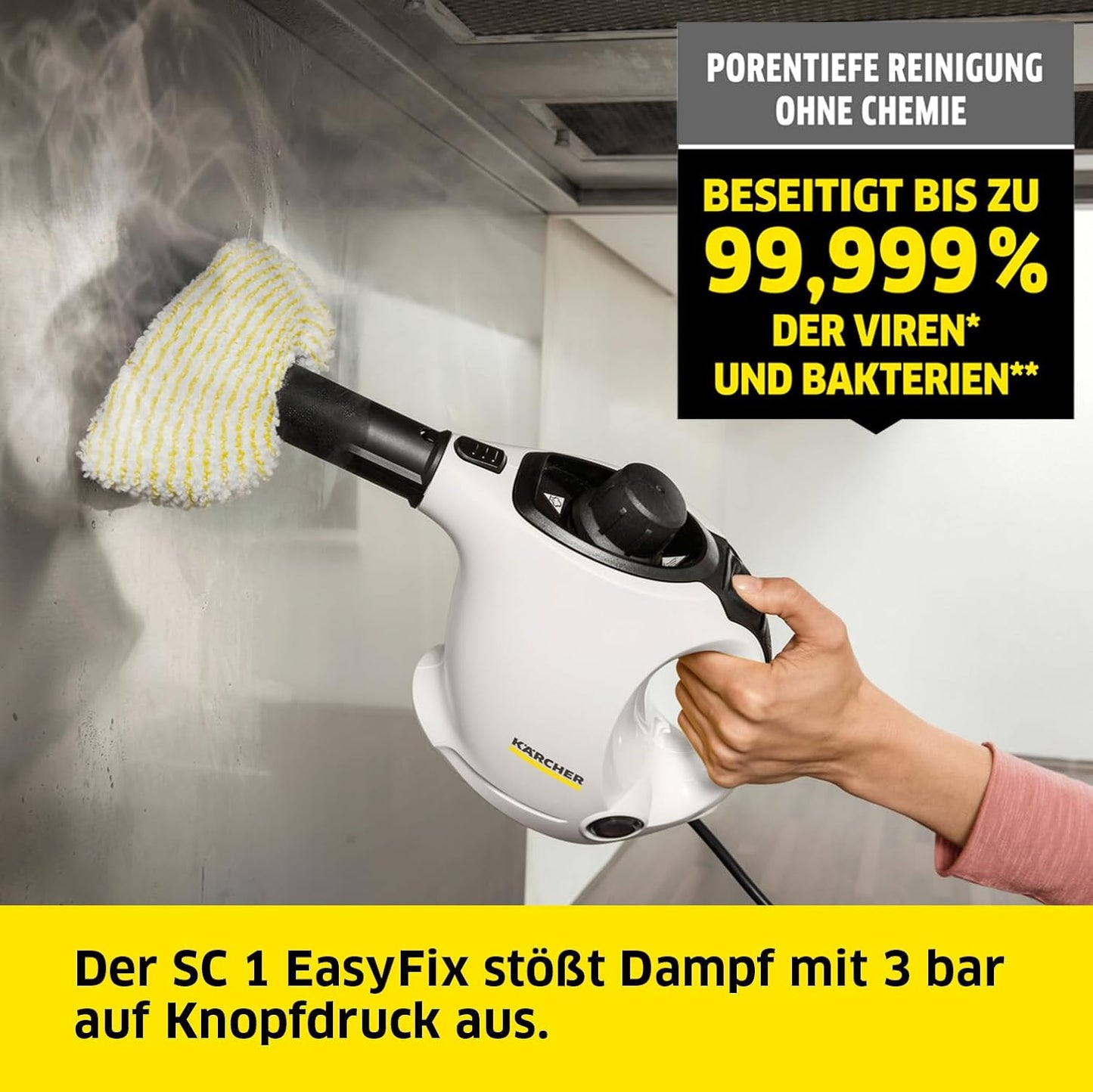 Dampfreiniger SC 1 EasyFix mit Bodenreinigungsset, 1.200 Watt