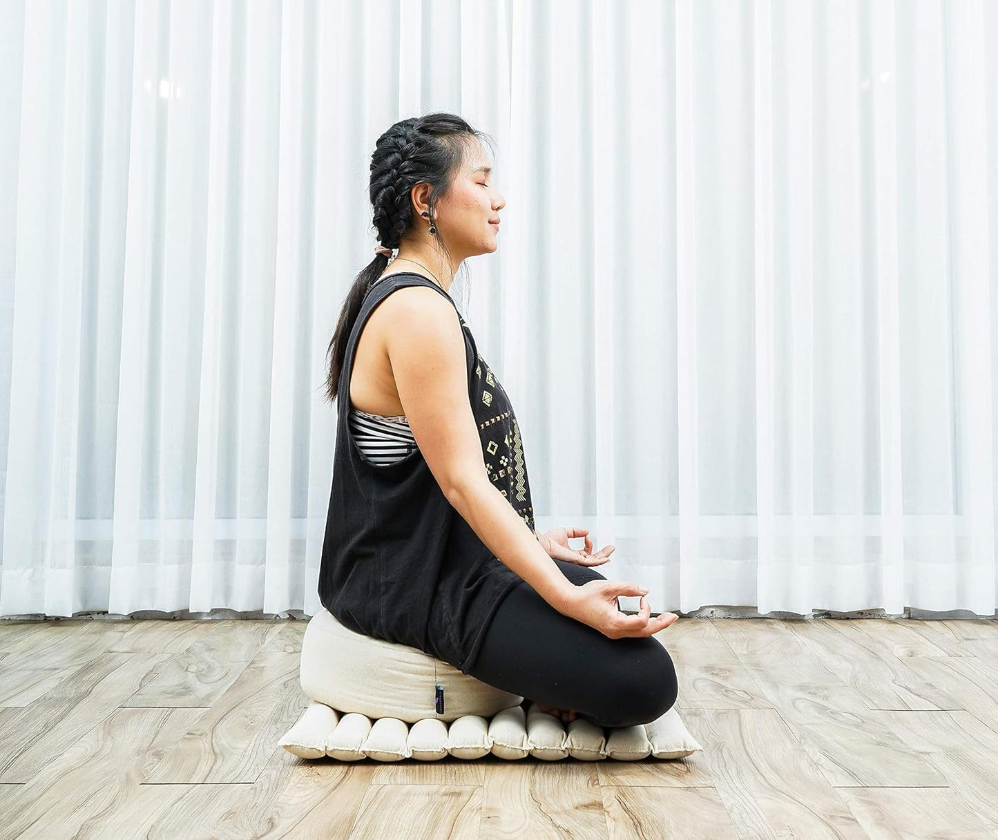 Meditationsset mit Kissen Zafu & Matte Zabuton, Cl01 - Naturweiß