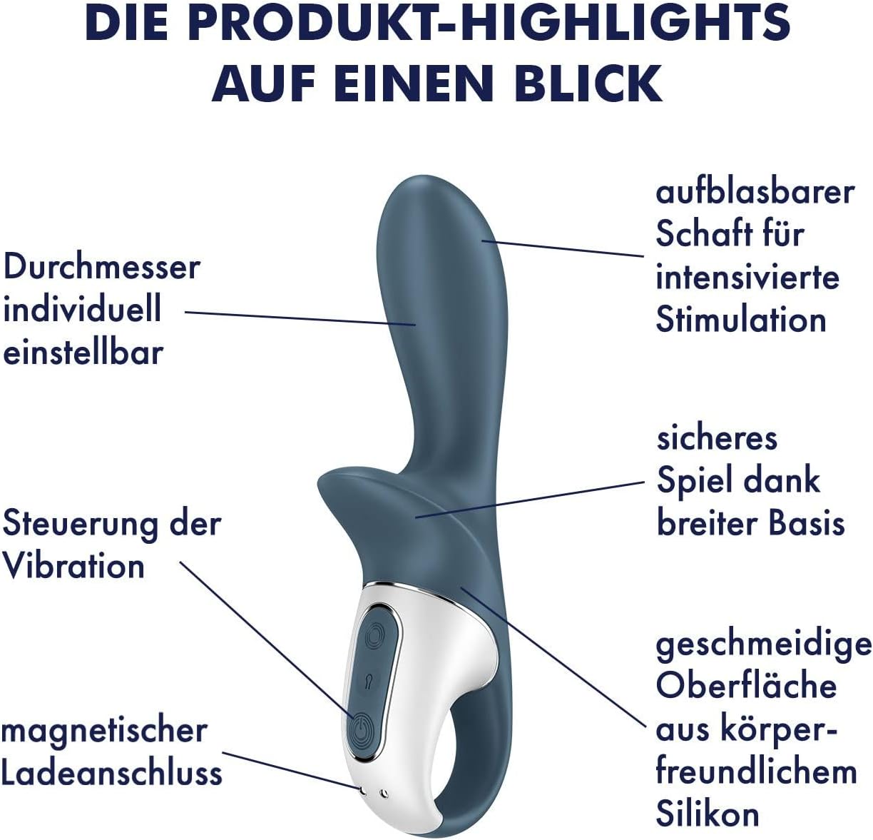 Air Pump Booty 2 - Aufblasbarer Analvibrator 18 cm