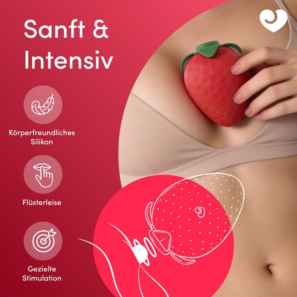 Strawberry Druckwellenvibrator für Frauen & Paare, Red