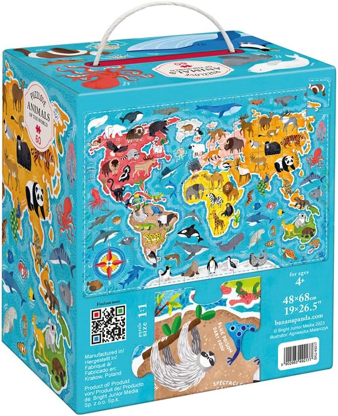 Puzzlove Puzzle Tiere der Welt, Puzzlove Animals of the World (60 pcs)