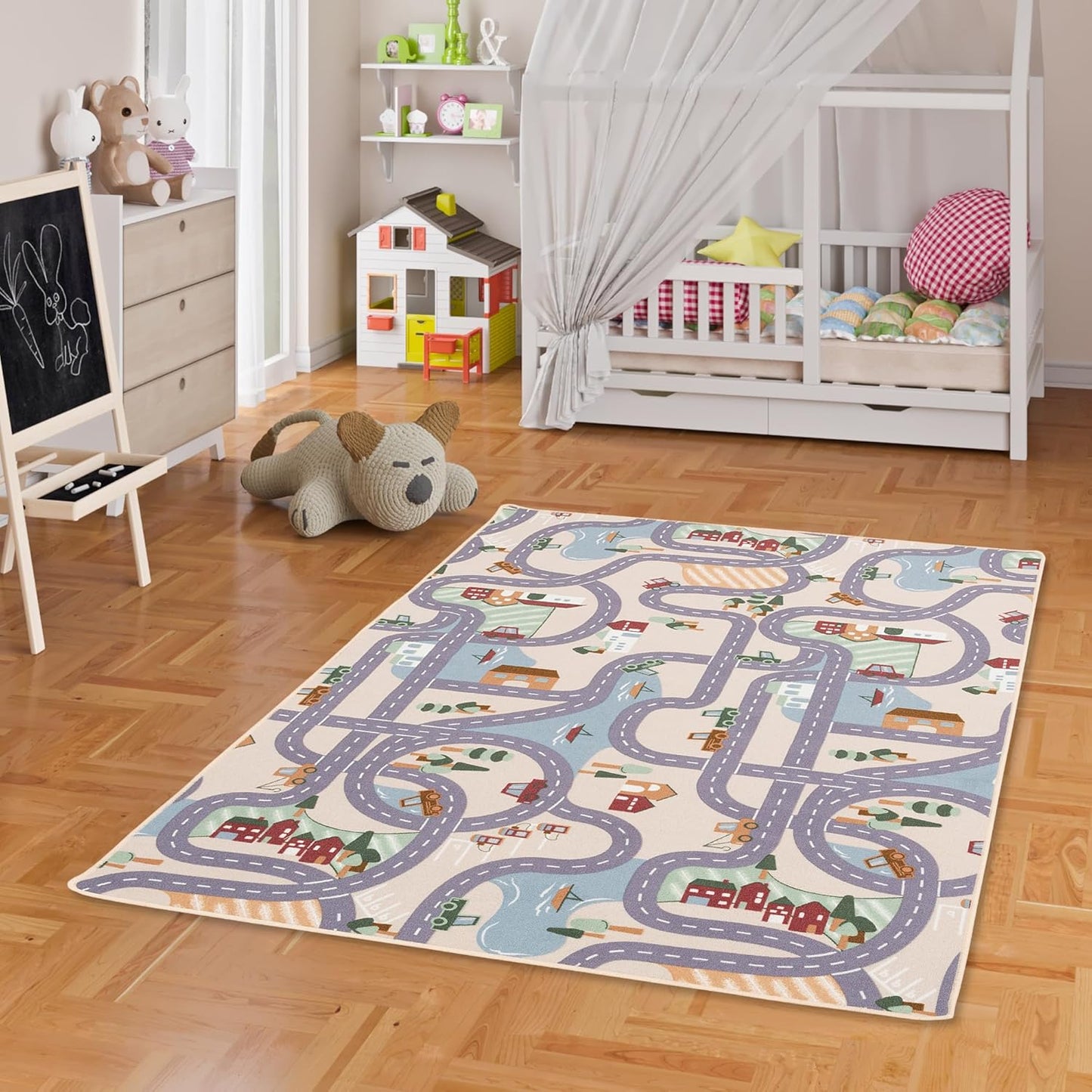 Strassenteppich, 100x200 cm Fun Town Beige