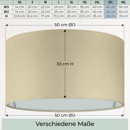 Lampenschirm aus Baumwolle (45cm), Beige Ø 45cm | Höhe 28cm