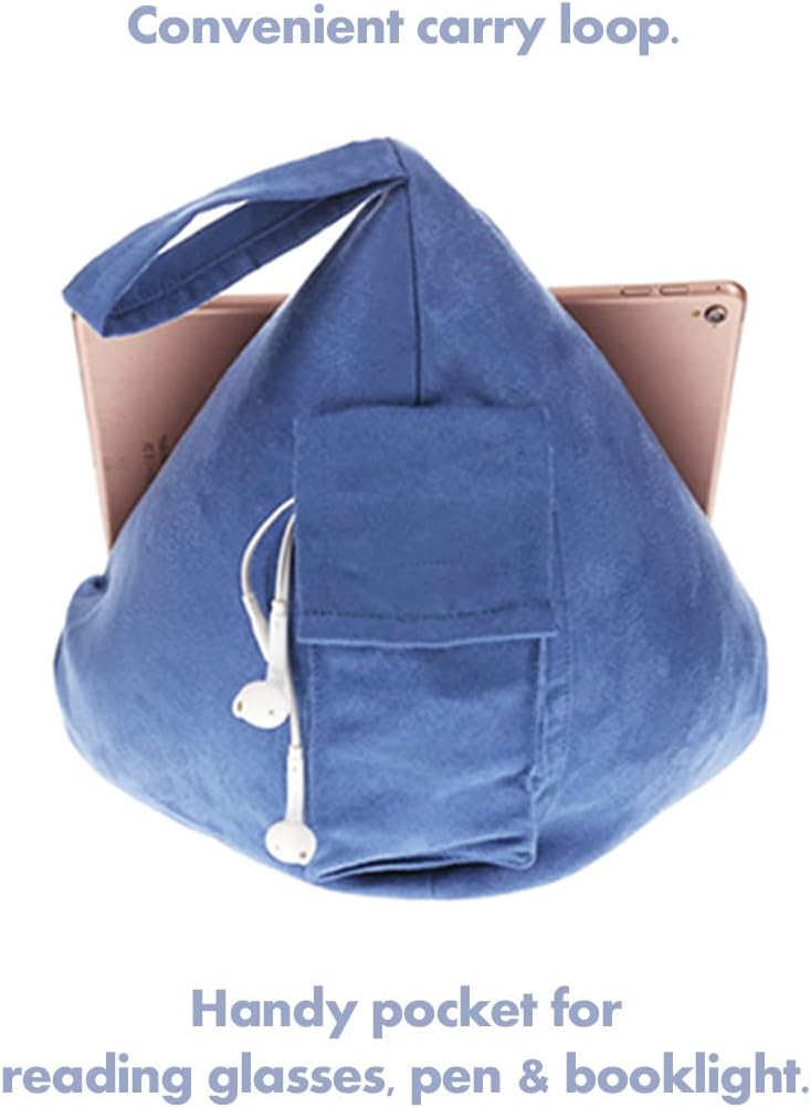 Multifunktionaler Buch- und Tablet-Halter, Wildleder, Beige
