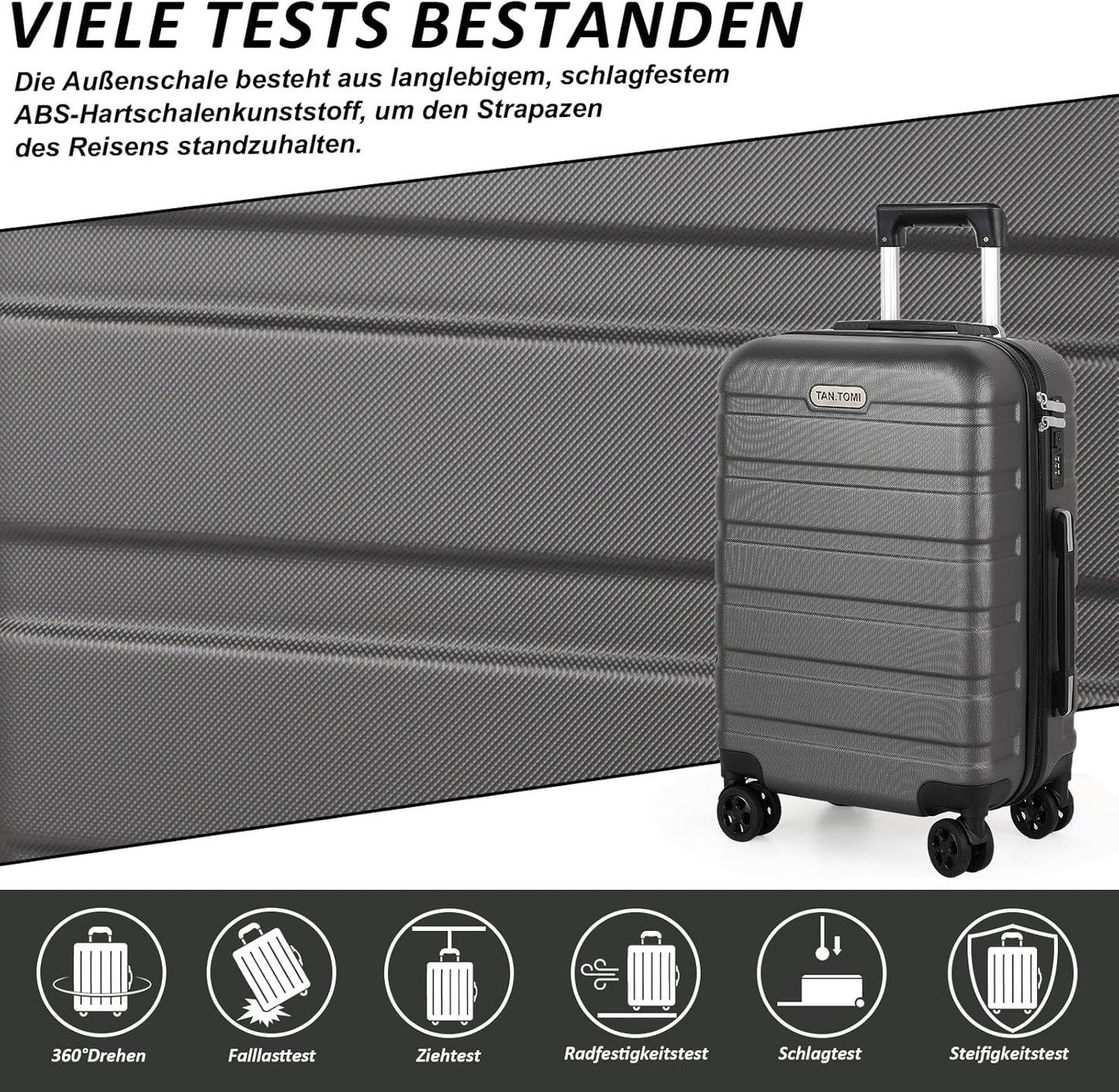 Handgepäck-Hartschalenkoffer, Dunkelgrau M (20 Zoll)