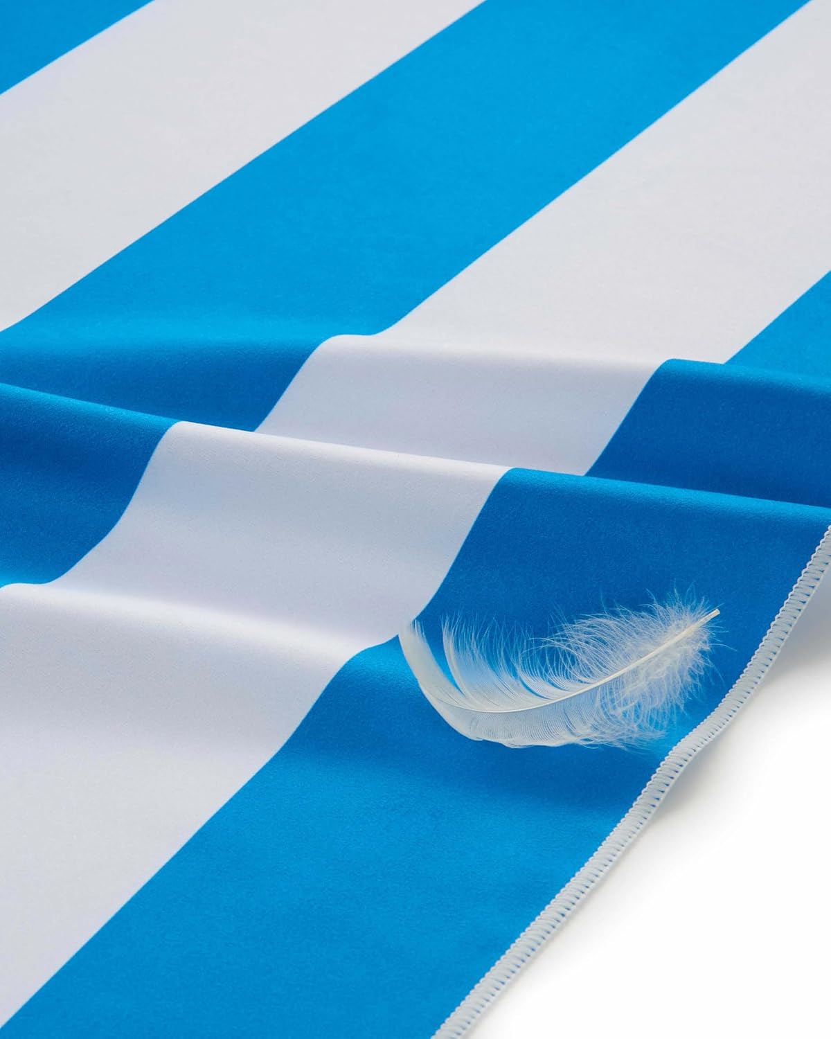 Schnelltrocknendes Strandhandtuch, 160cm x 90cm 01 Himmelblau - Weiss