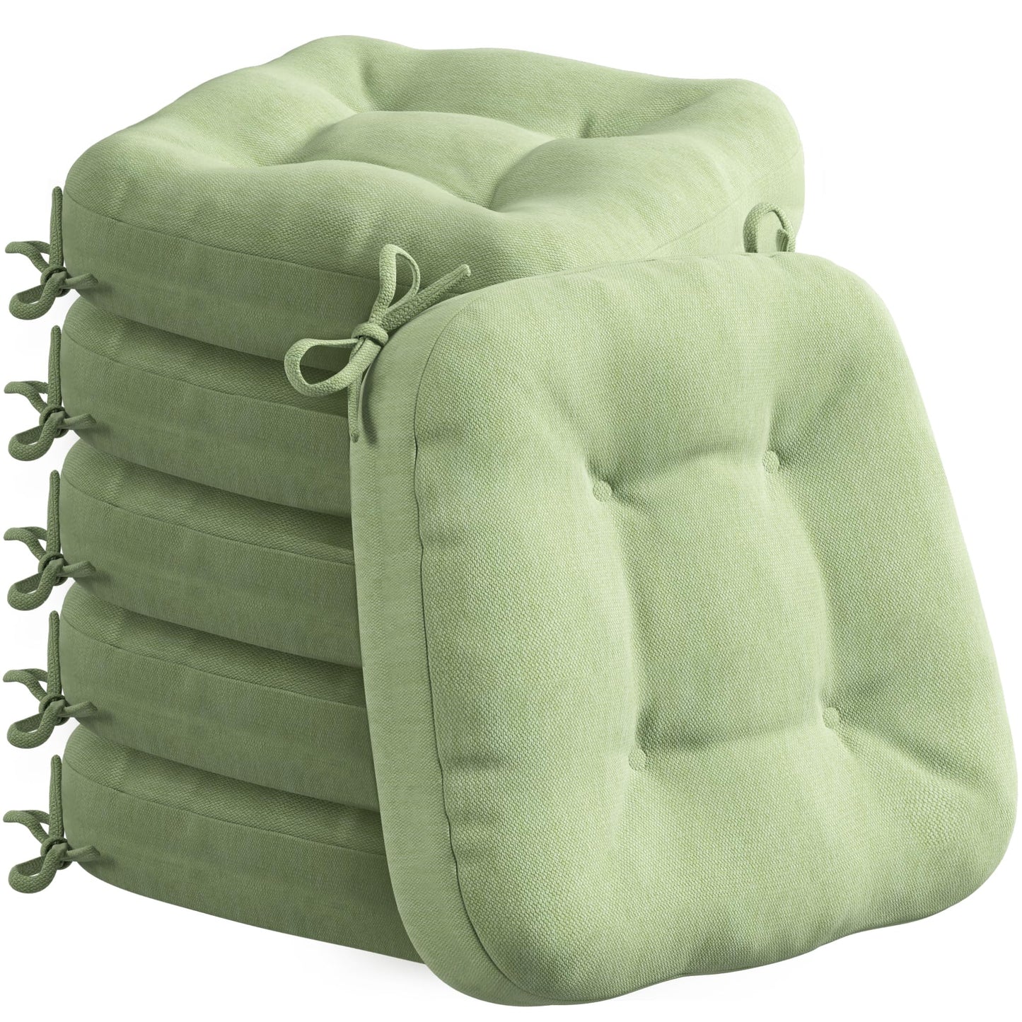 Memory Foam Sitzkissen-Set (6 Stück), Salbeigrün 6er Pack