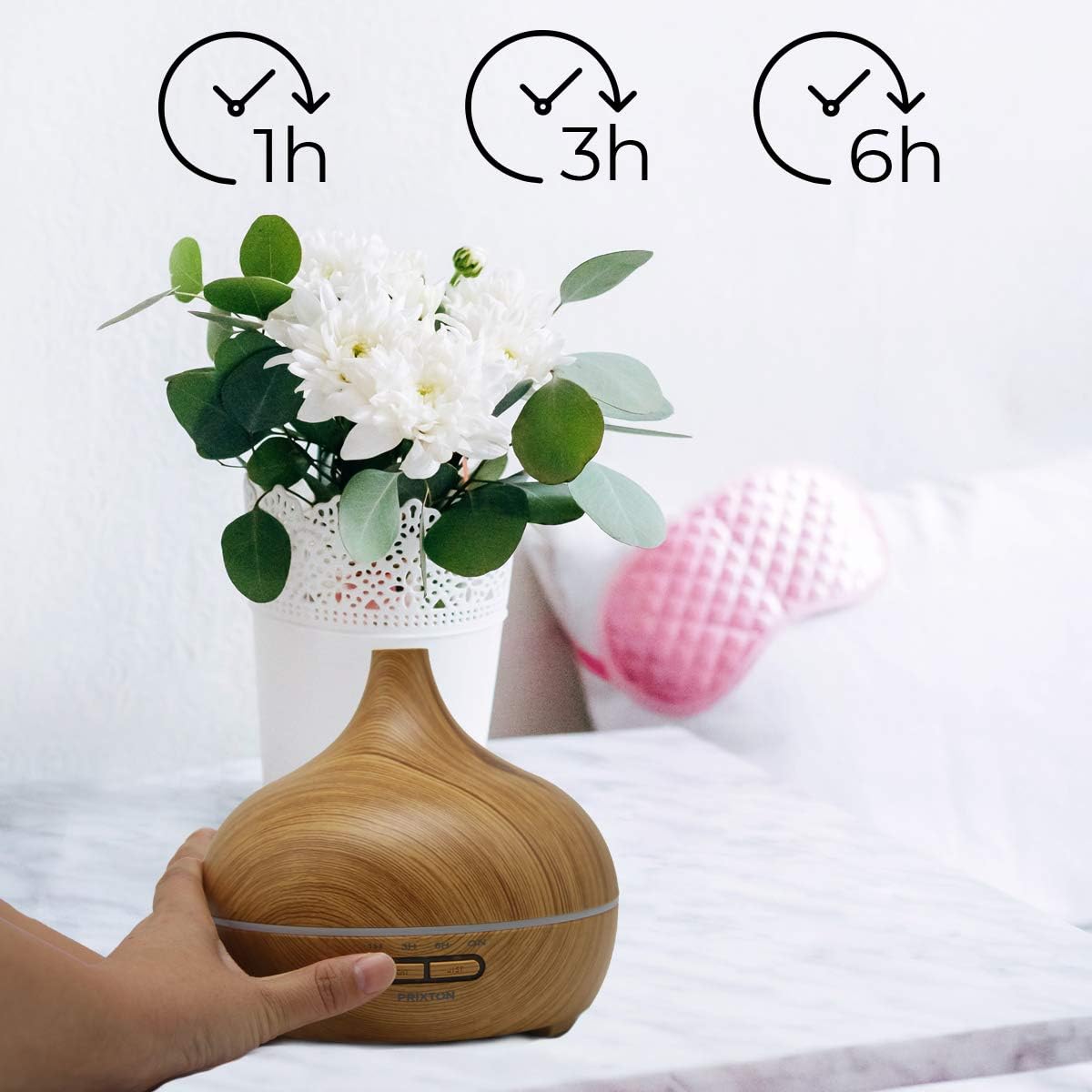 Aroma Diffuser H5 mit LED und Timer, Braun