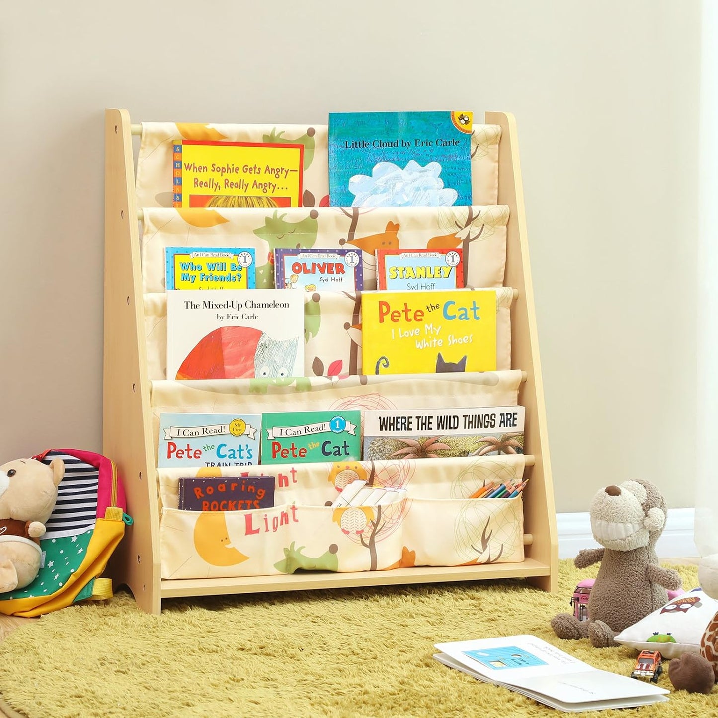 4-stöckiges Kinder-Bücherregal, Aufbewahrungssystem