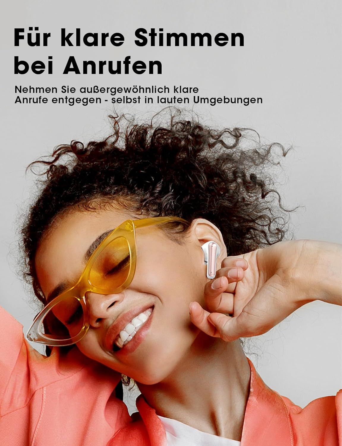 Kabellose In-Ear Kopfhörer mit Noise Cancelling, Rosa