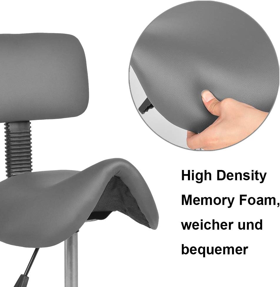 Sattelhocker, Grau hohe Rückenlehne