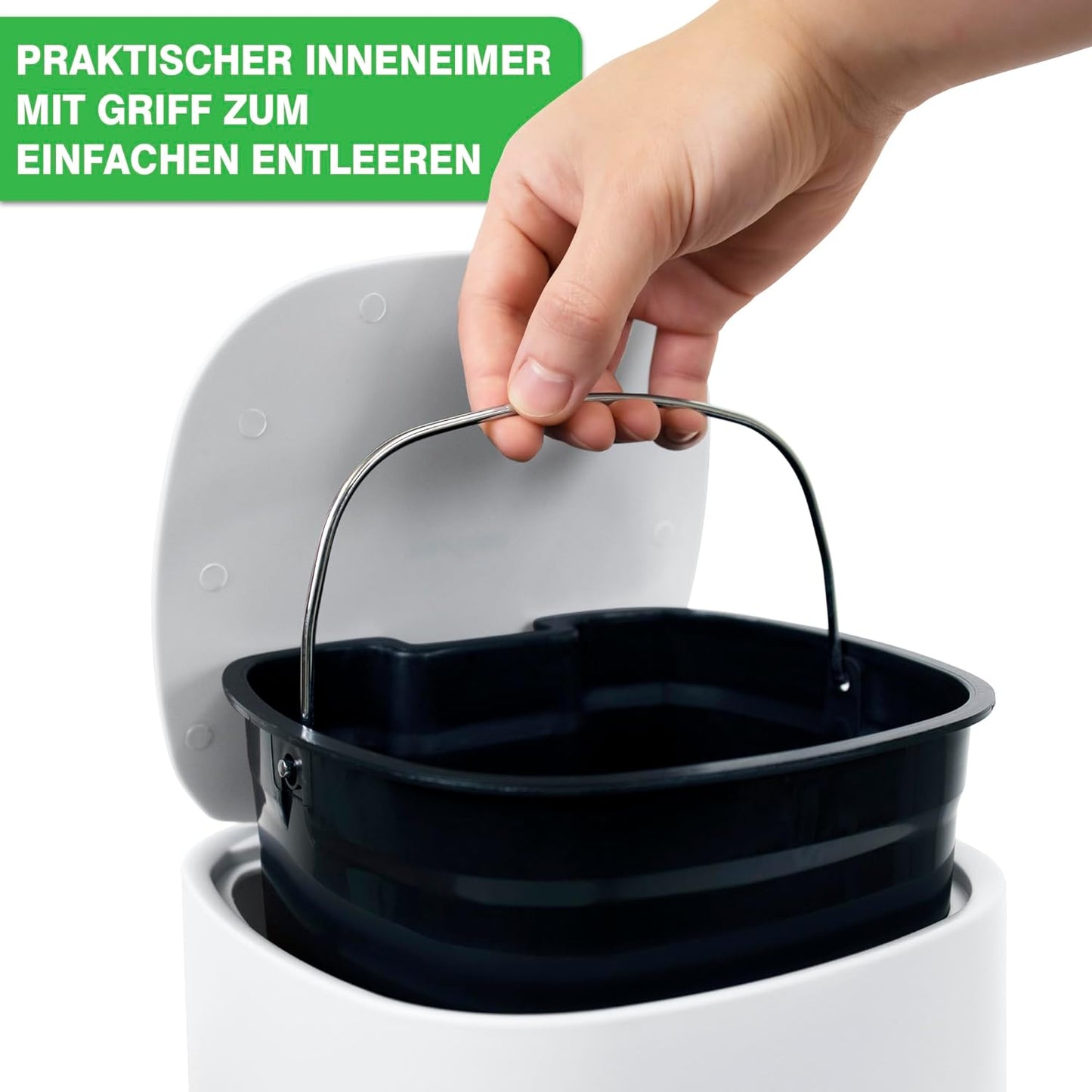 Badeimer mit Softclose, Weiss Ohne Klobürste