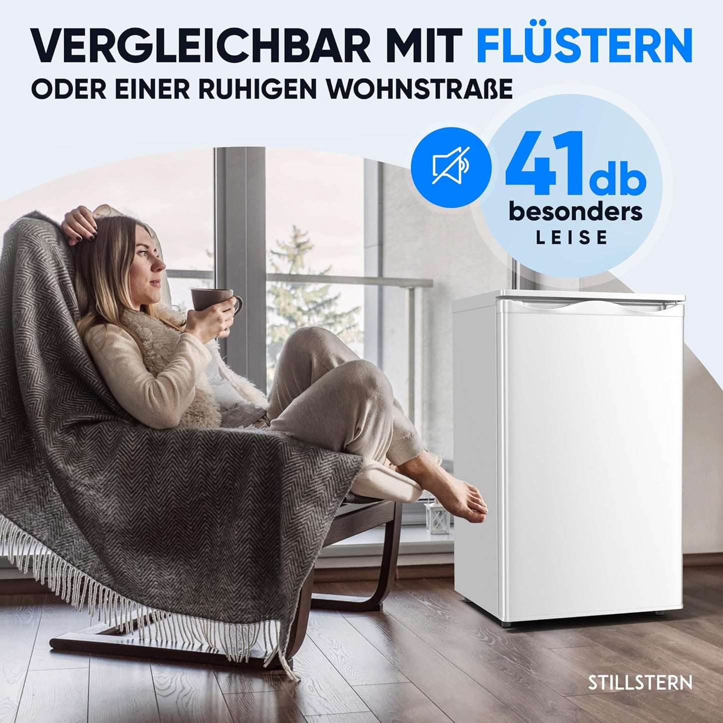 Kompakter Gefrierschrank 73L mit 3 Fächern, Weiss