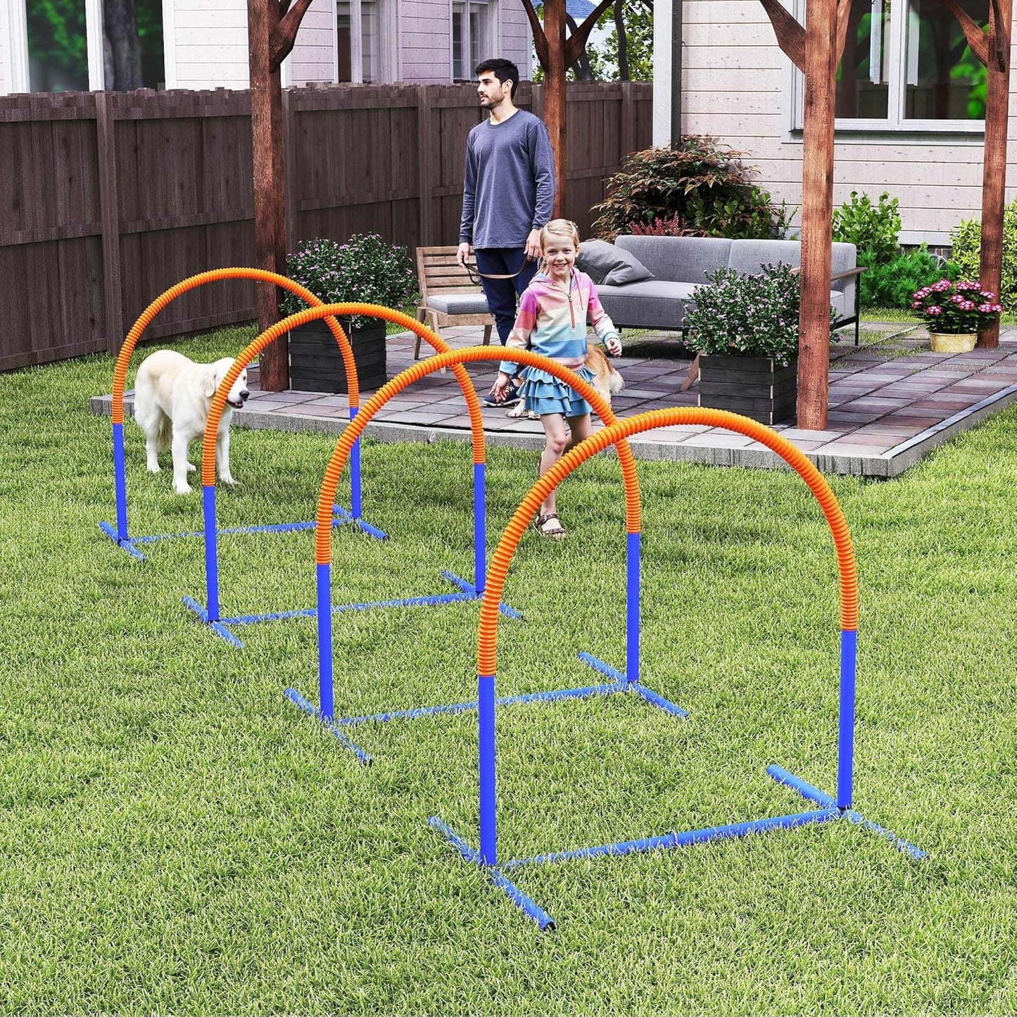 Hund Agility Set mit Tragetasche, Mehrfarbig
