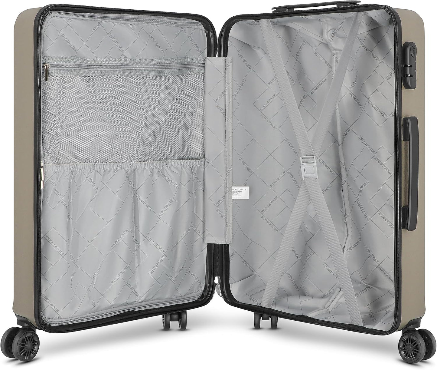 New York 2.0 4 Rollen Kofferset 3-teilig, Champagner-metallic / Kofferset (3-teilig)