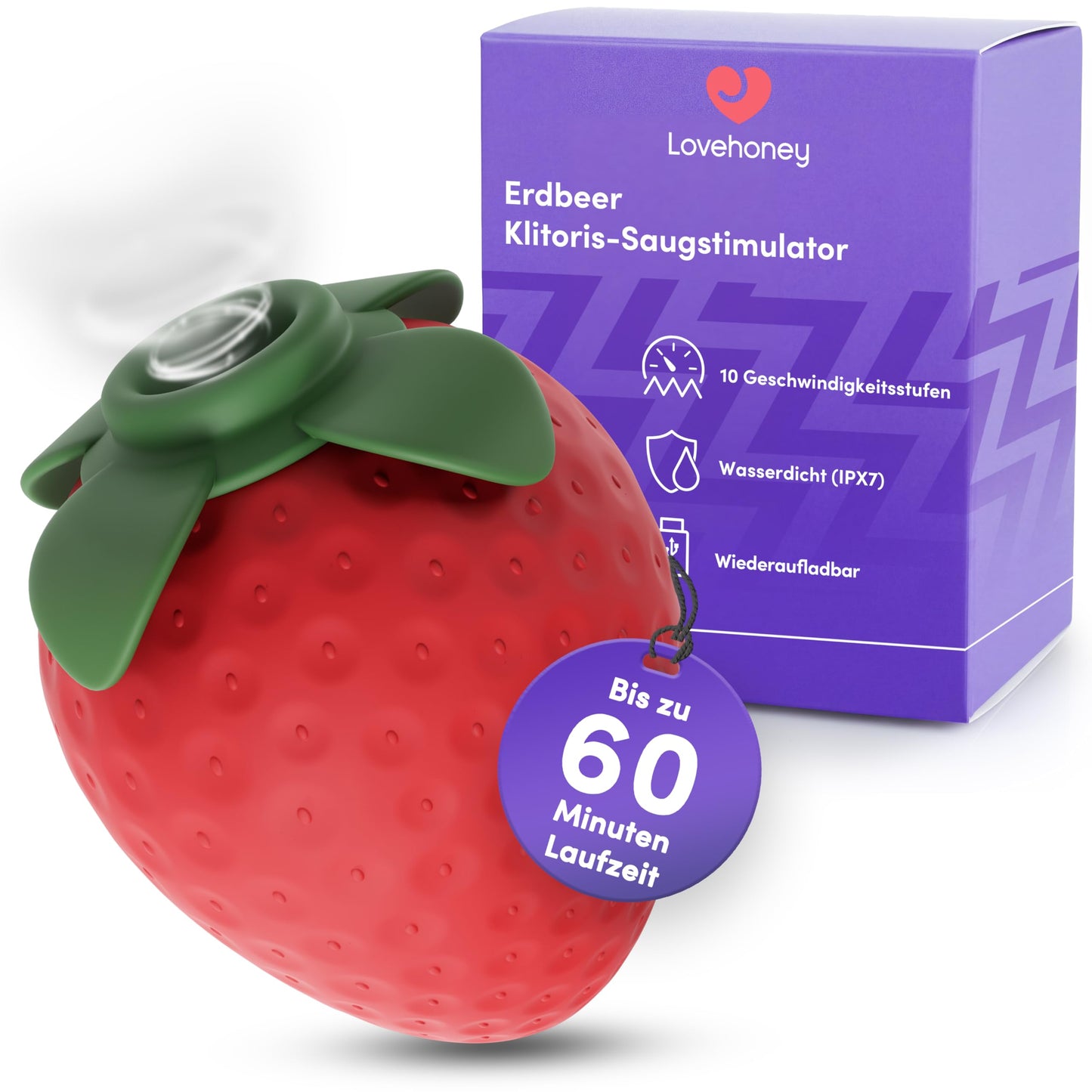 Strawberry Druckwellenvibrator für Frauen & Paare, Red