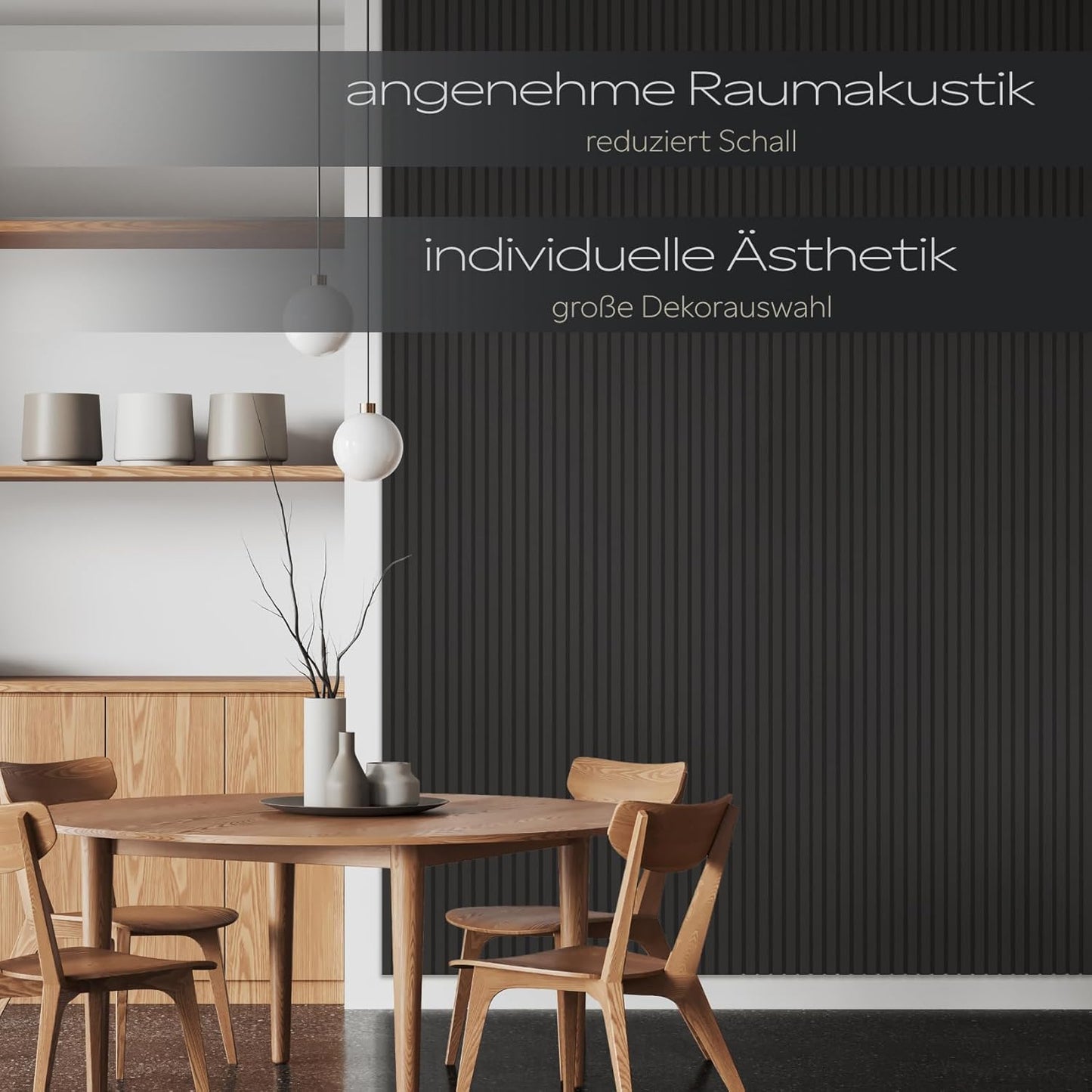 4-teiliges APH12 Akustikpaneele Set, schalldämmend, Black Edition 4x 1,385 Meter - 3,32 m²