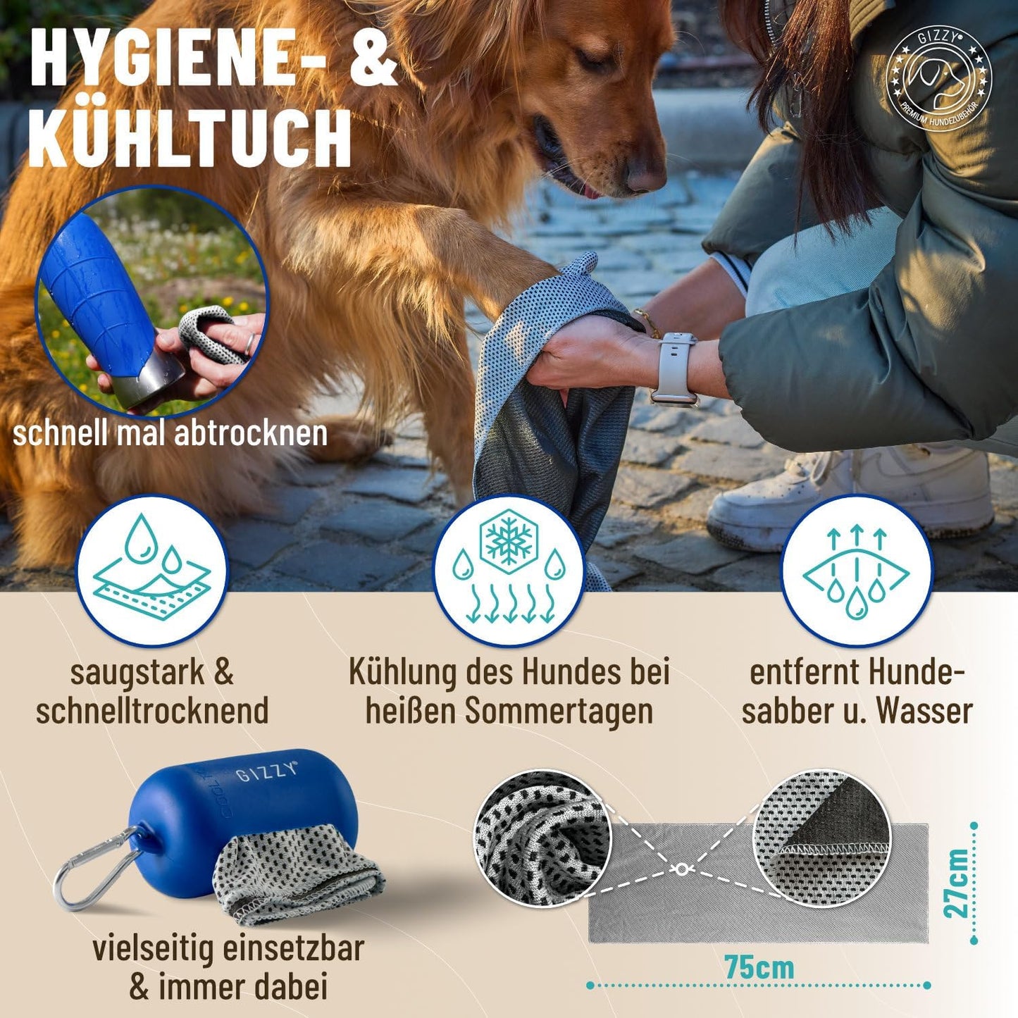 Trinkflasche für Hunde für unterwegs, Ozeanblau 500 ml