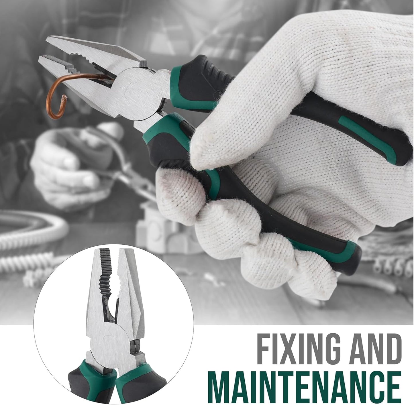 25-teiliges Handwerkzeug-Set für DIY-Reparaturen, Grün