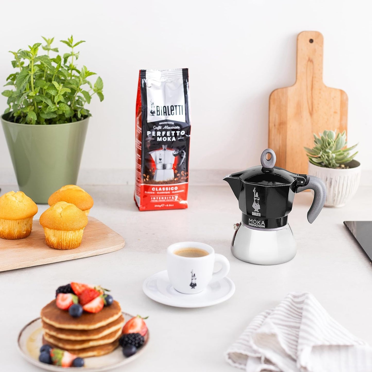 Moka-Kanne für Induktionsherde (6 Tassen), 6 Tassen New Moka Induction Schwarz