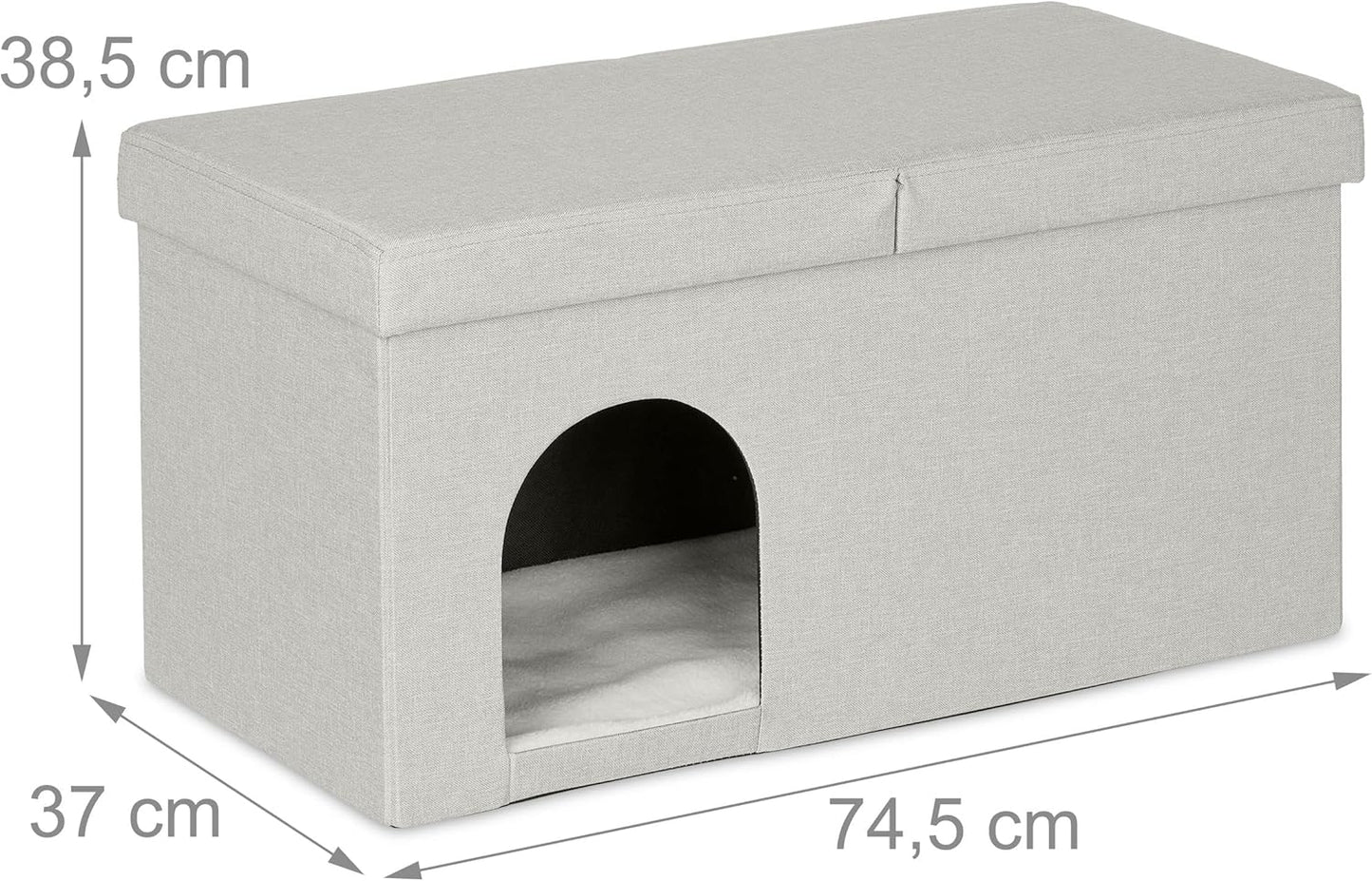Faltbare Katzenhöhle mit Sitzbank-Funktion, beige 1 Stück
