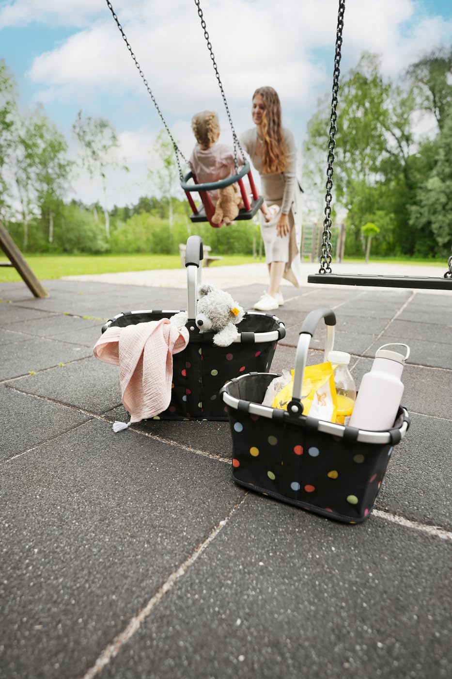 Carrybag XS - Stabiler Einkaufskorb mit Innentasche, Dots