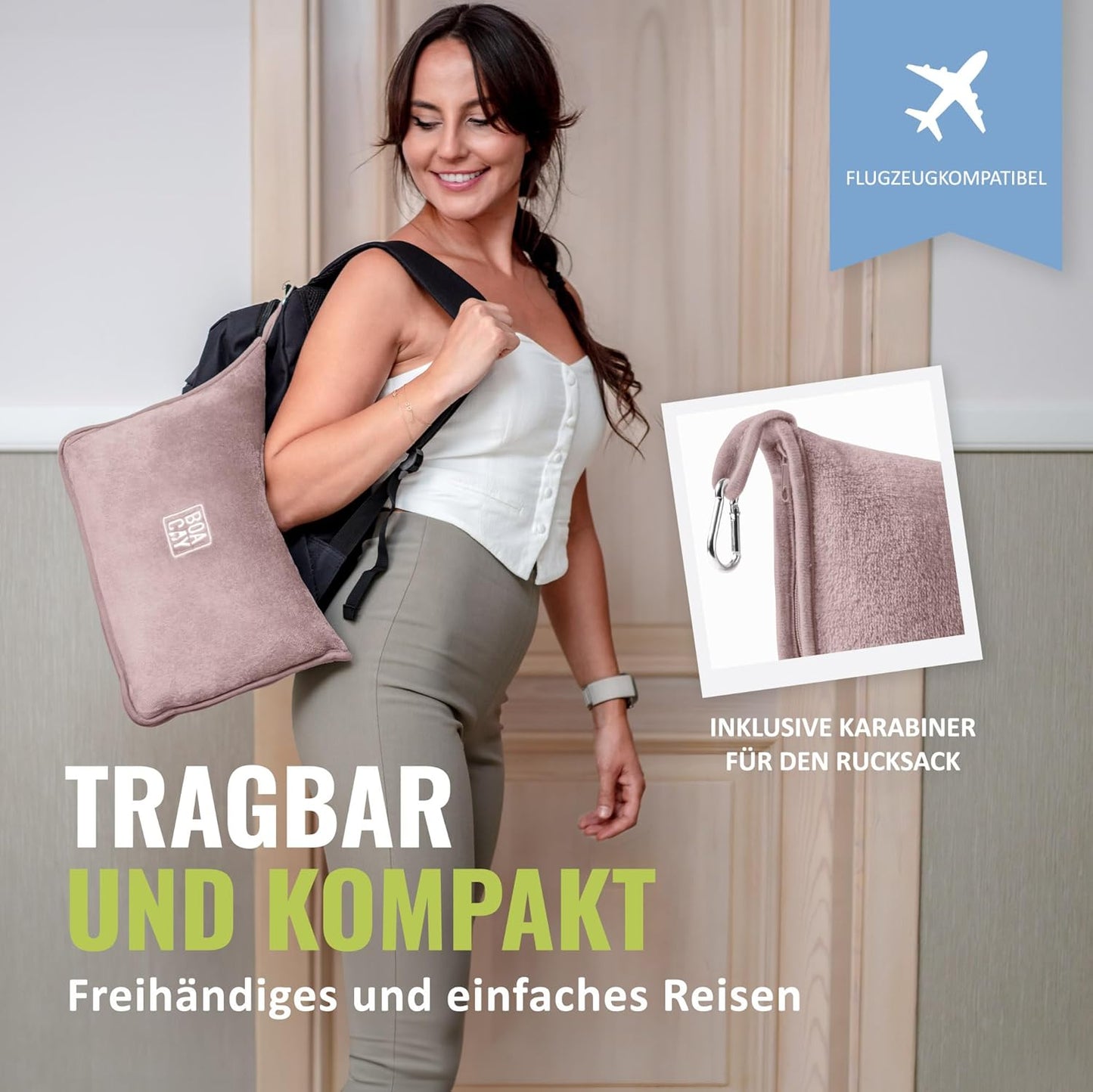 Weiche Reisedecke für Flugzeug & Auto, Rosa