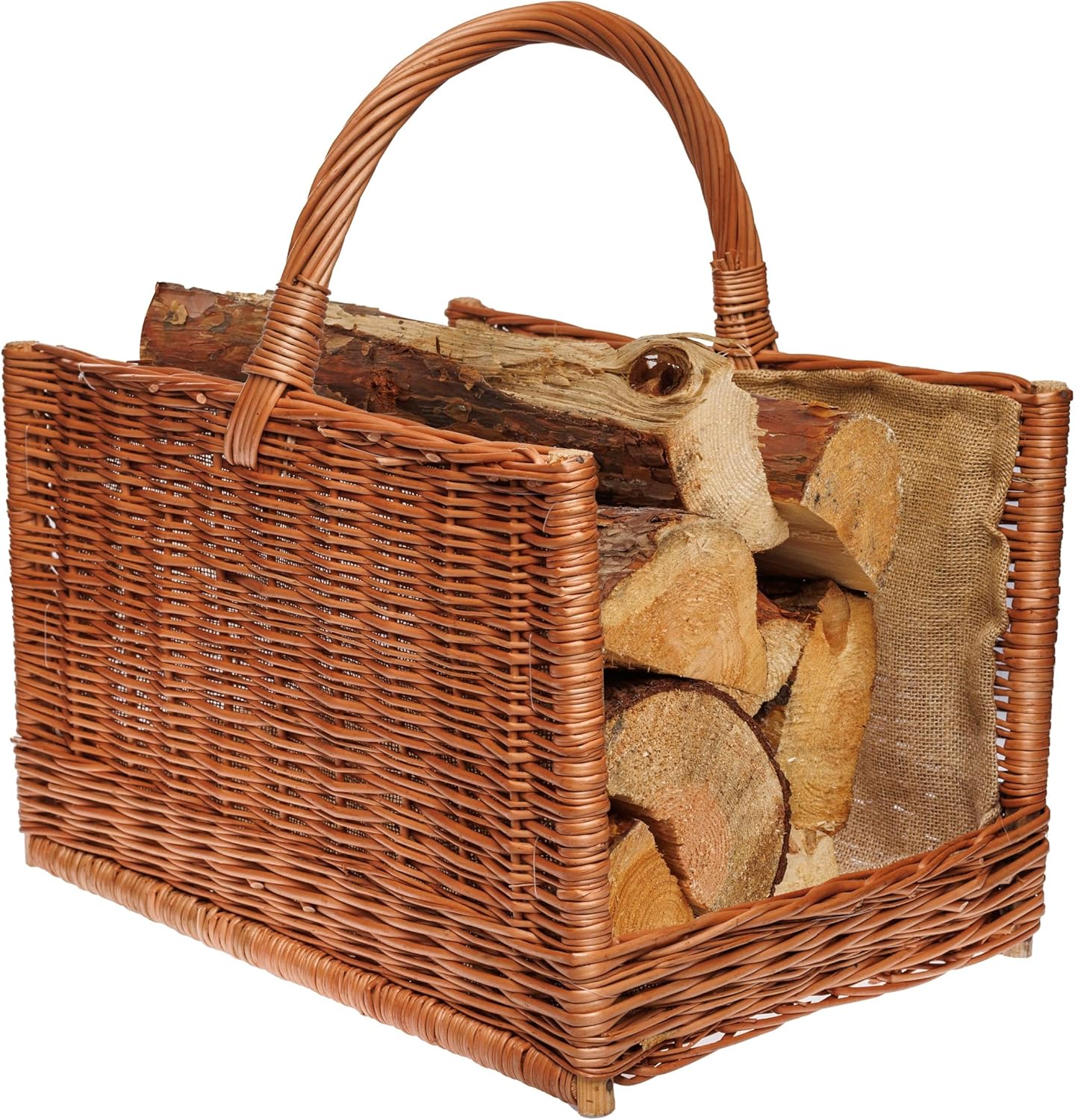 Weiden-Brennholzkorb mit Griff, 51 x 33 x 35cm