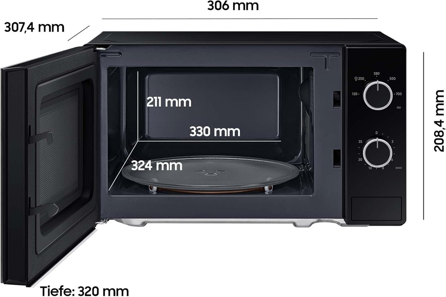 Solo-Mikrowelle MS20A3010AL/EG, Schwarz