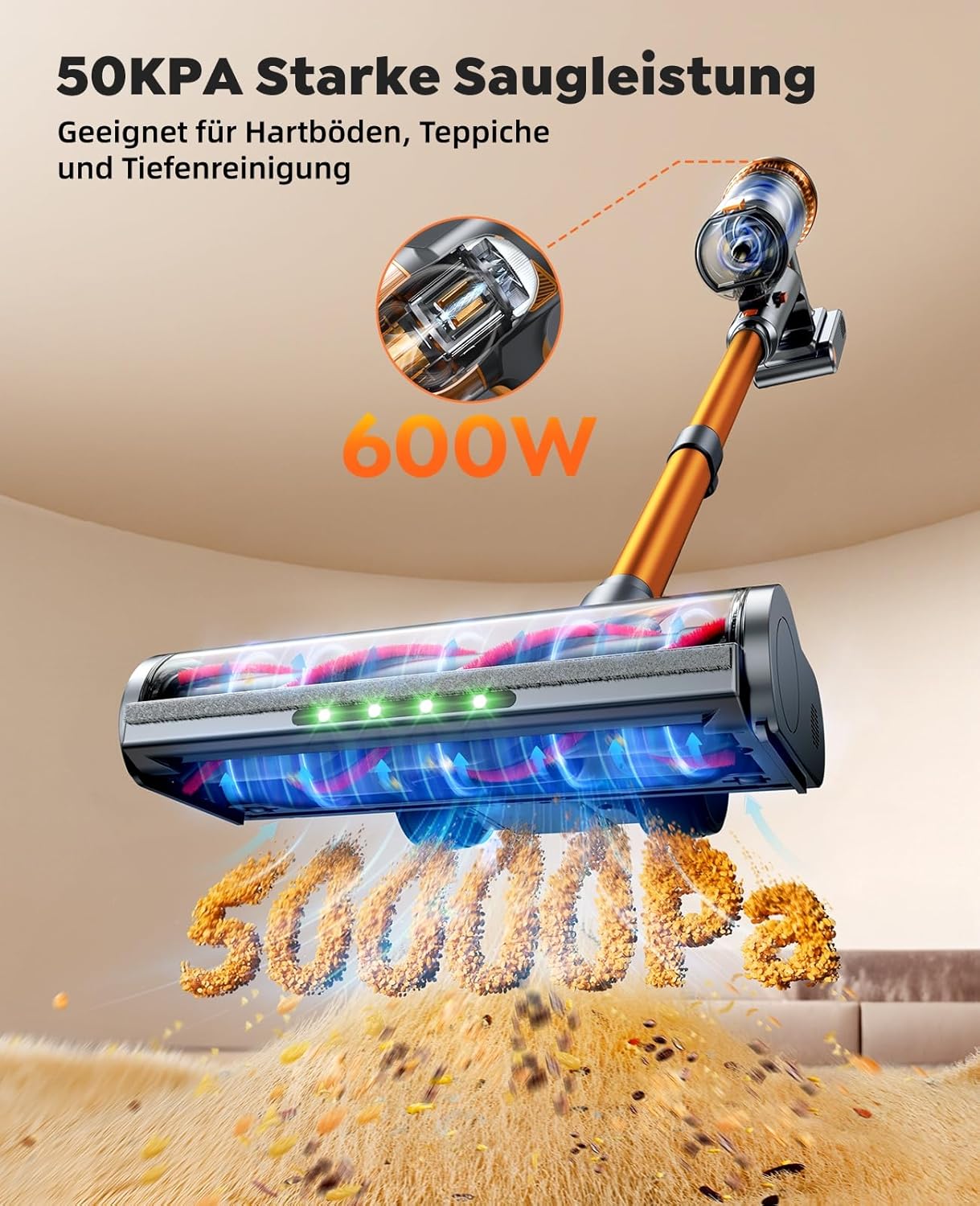 Akku-Staubsauger VAC04 mit Anti-Haar-Wrap